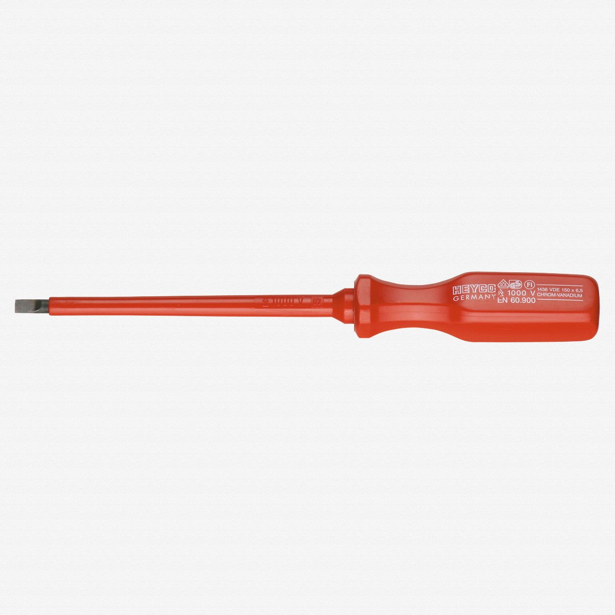 Heyco Insulated VDE Slotted Screwdriver, 4.0mm - HY4360101 - KC Tool
