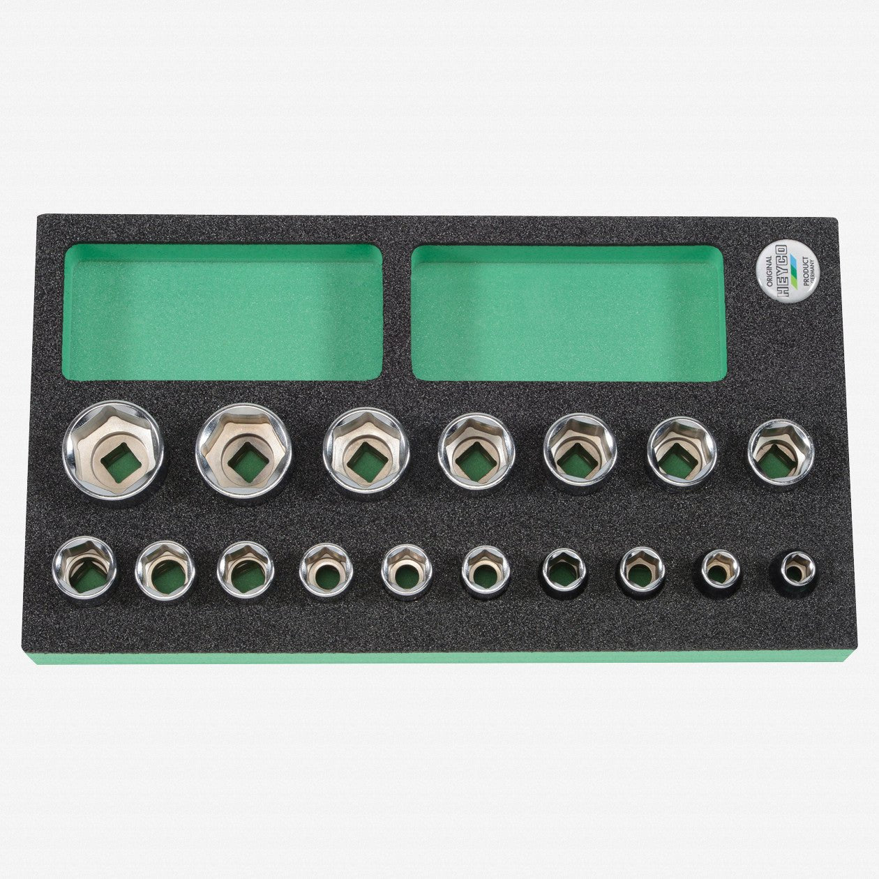 Heyco Metric 1/2" Drive 6-point Socket Set, 17 Pieces - HY9785006 - KC Tool