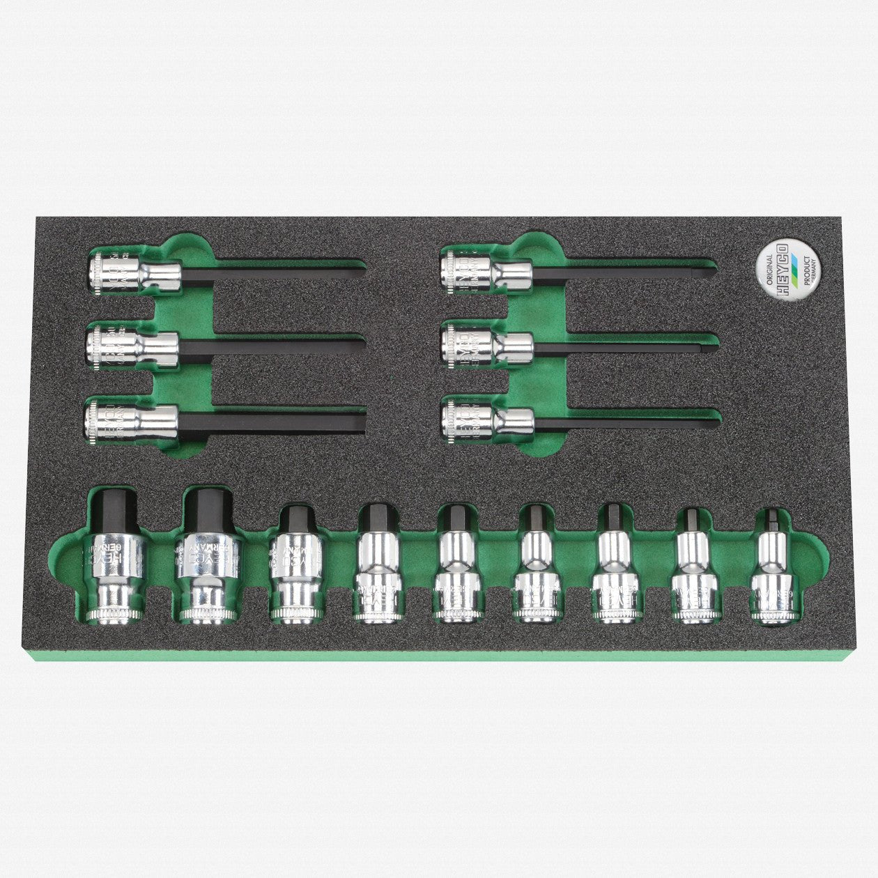 Heyco Metric 1/2" Hex Bit Socket Set, 15 Pieces - HY9815031 - KC Tool