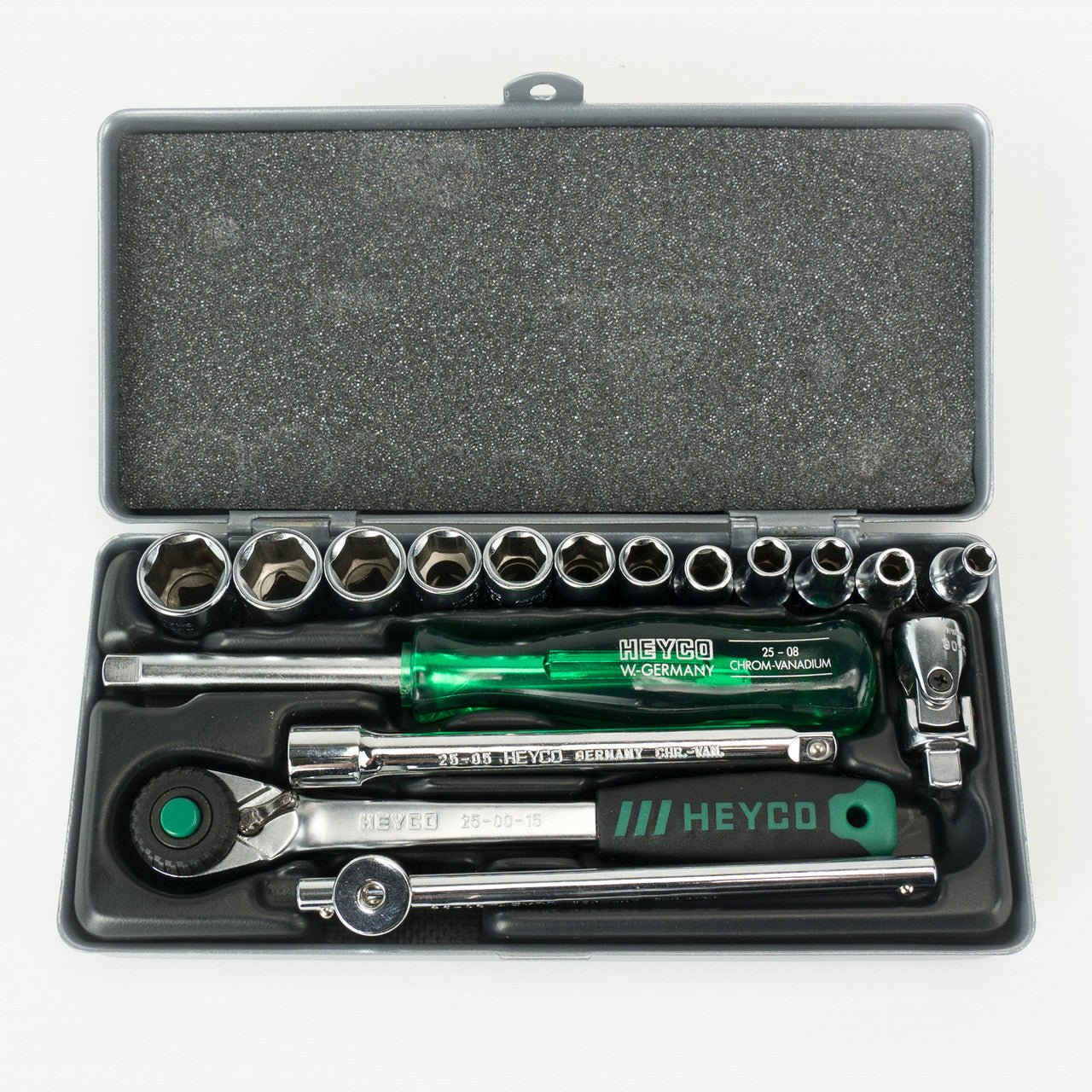 Heyco Metric 6 Point 1/4" Drive Socket Set, 17 Pieces - HY0273010 - KC Tool