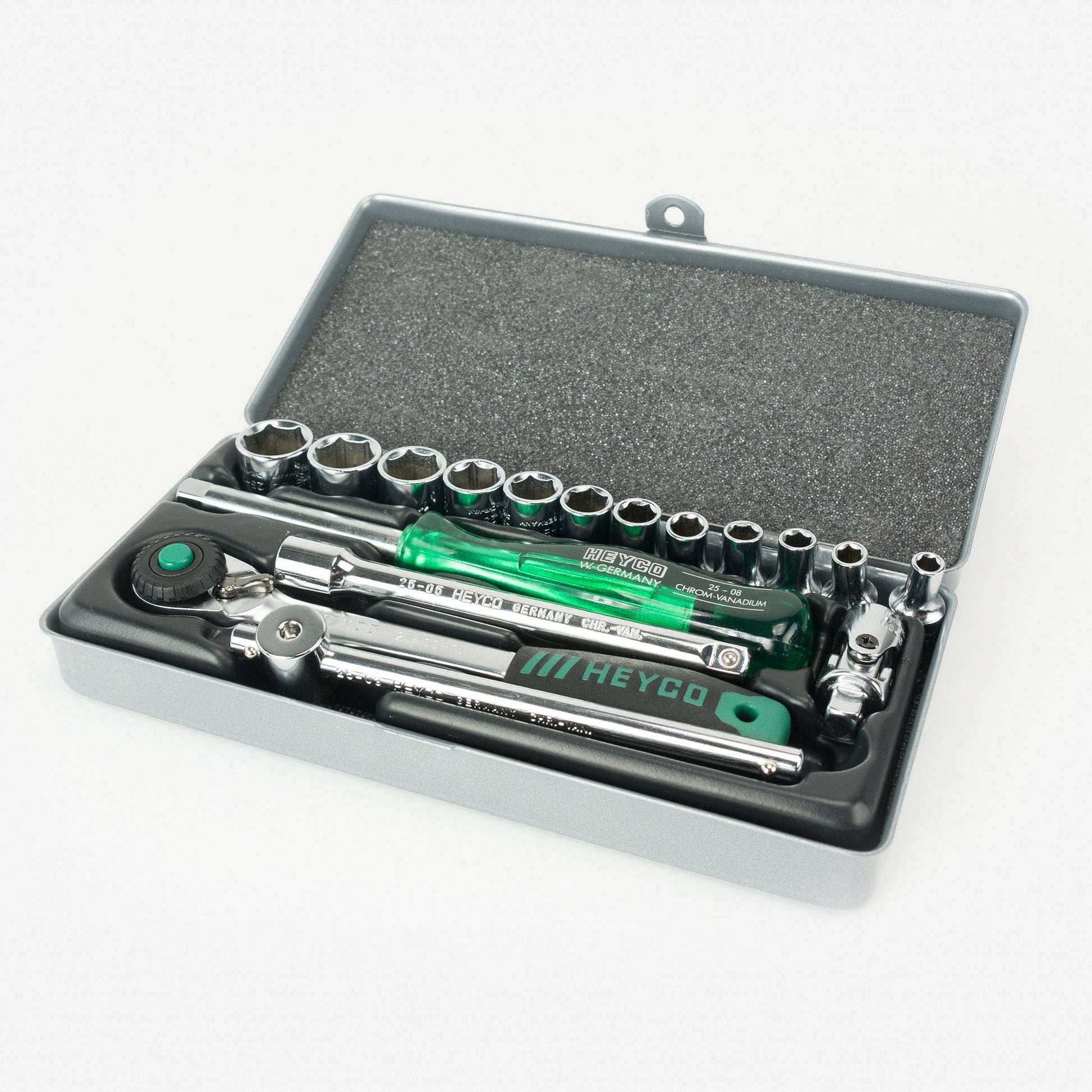 Heyco Metric 6 Point 1/4" Drive Socket Set, 17 Pieces - HY0273010 - KC Tool