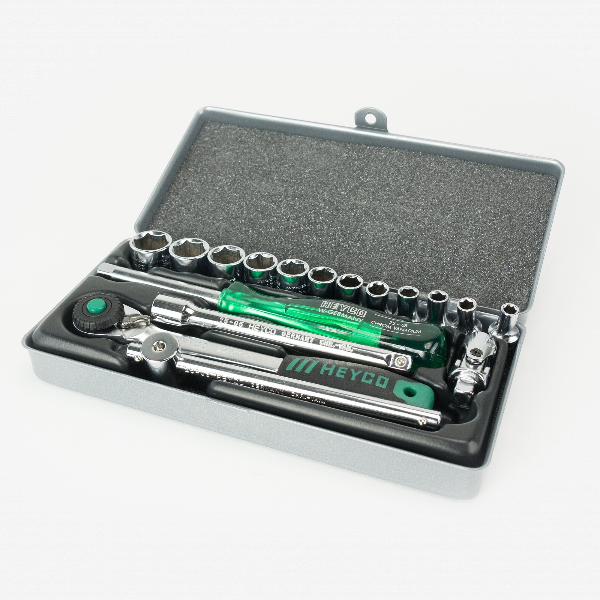 Heyco Metric 6 Point 1/4" Drive Socket Set, 17 Pieces - HY0273010 - KC Tool