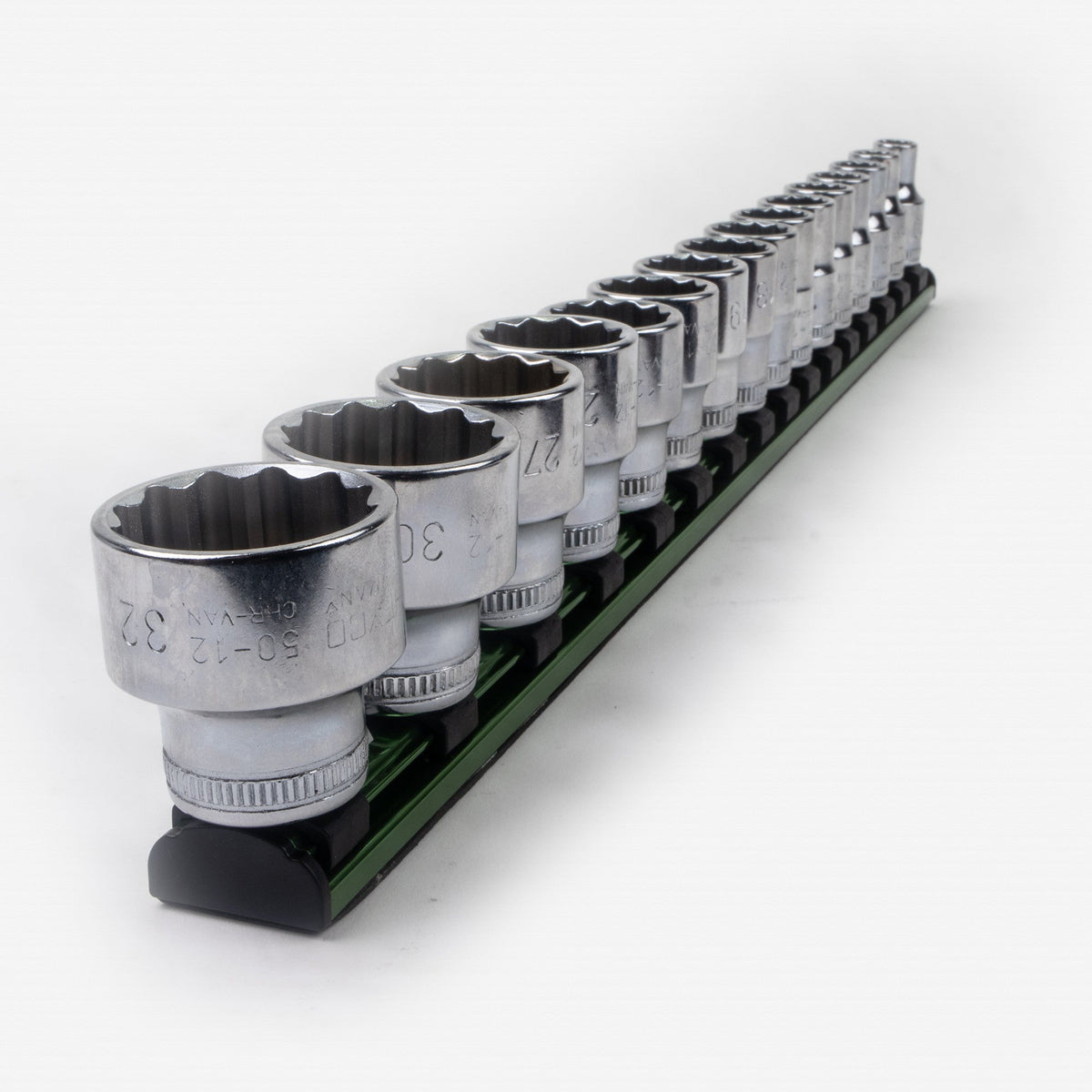 Heyco Metric Socket Set on Aluminum Rail - 1/2" Drive - HY0507900 - KC Tool