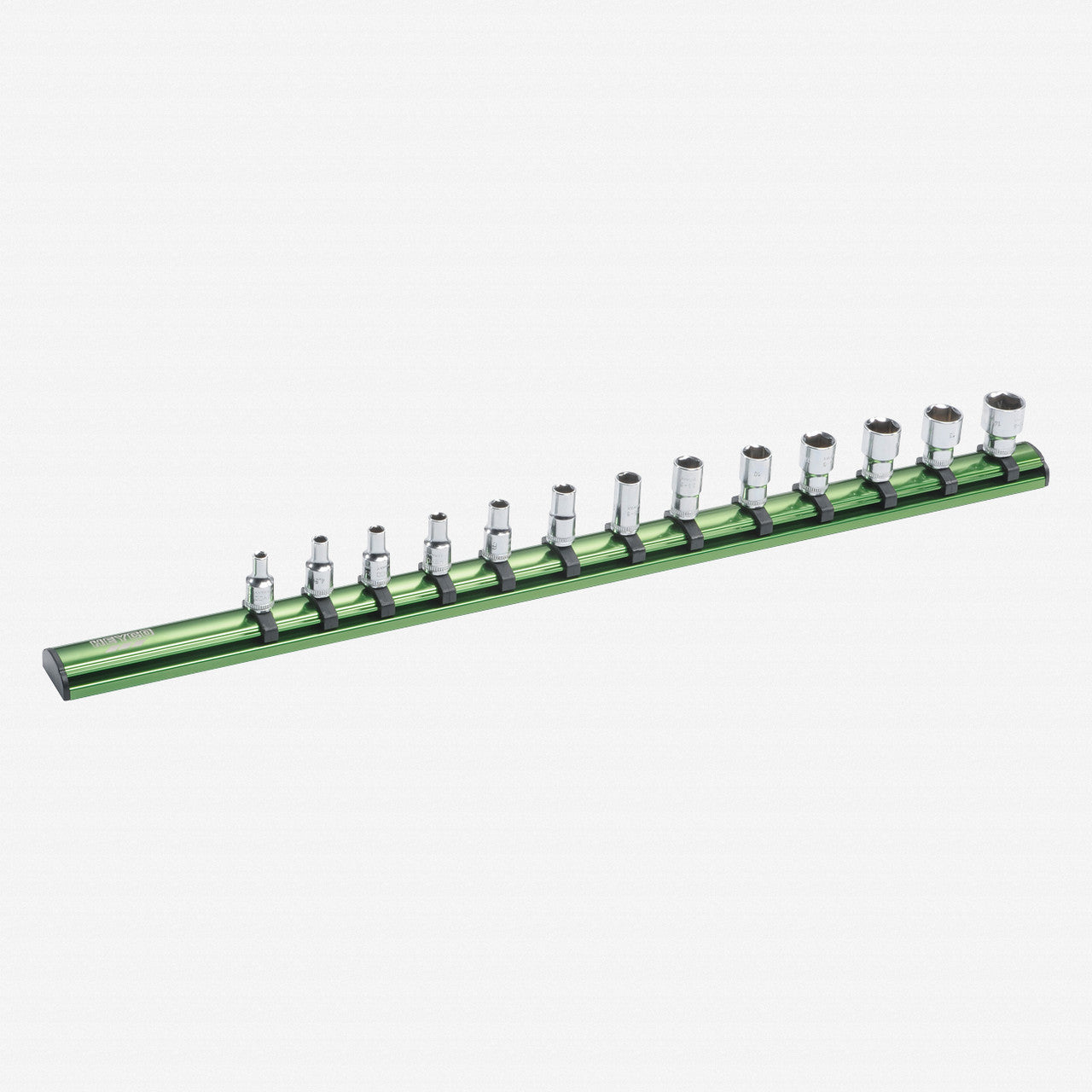 Heyco Metric Socket Set on Aluminum Rail - 1/4" Drive, 13 Pieces - HY0257000 - KC Tool