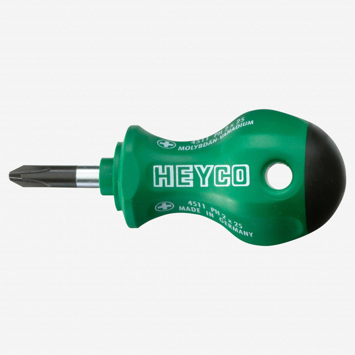Heyco Phillips Stubby Screwdriver with 2K Handle, 2 - HY5110002 - KC Tool