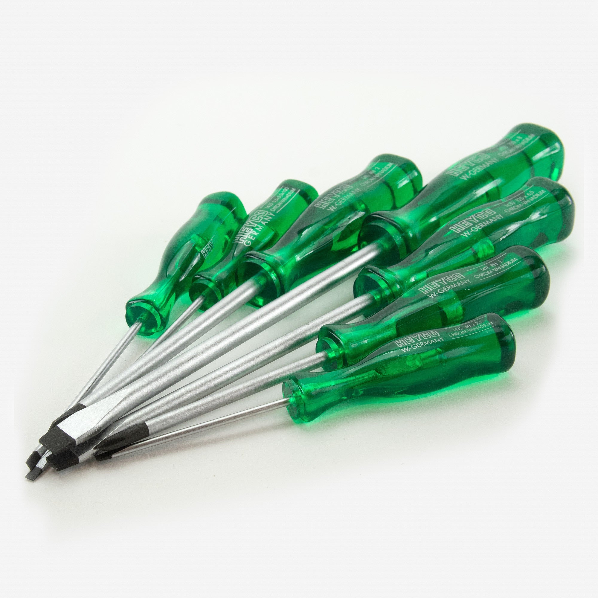 Heyco Phillips/Slotted Screwdriver Set with Acetate Handle, 7 Pieces - HY4560000 - KC Tool