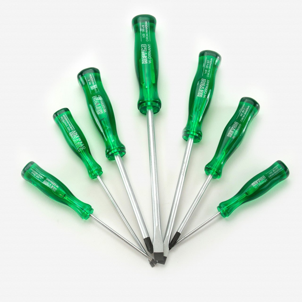 Heyco Phillips/Slotted Screwdriver Set with Acetate Handle, 7 Pieces - HY4560000 - KC Tool
