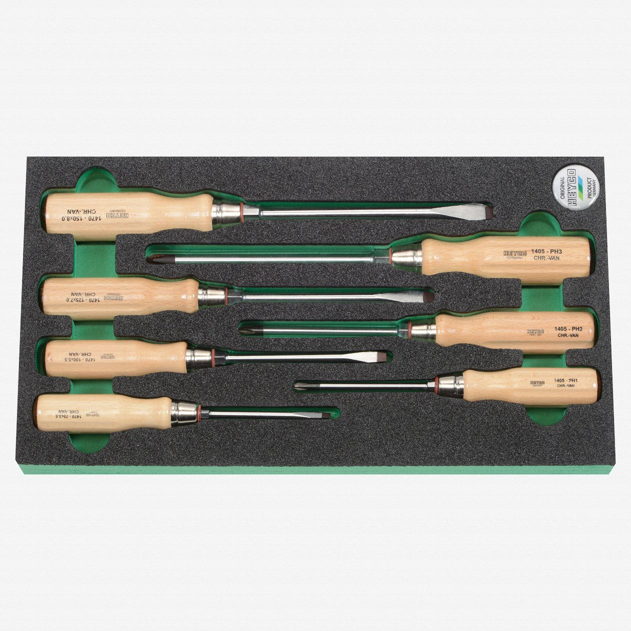 Heyco Phillips/Slotted Wood Screwdriver Set, 7 Pieces - HY9930010 - KC Tool