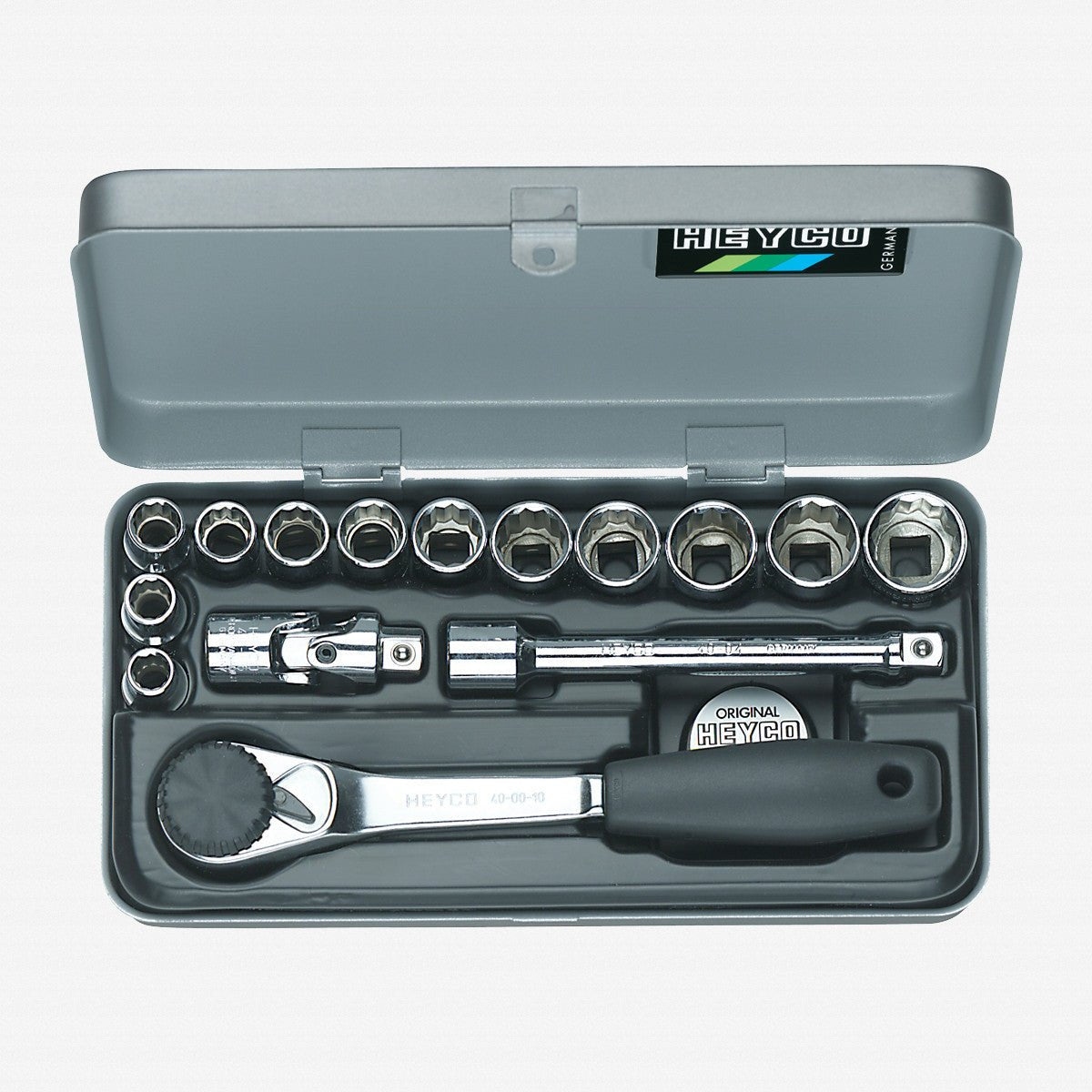 Heyco SAE 12 Point 3/8" Drive Socket Set, 15 Pieces - HY0431010 - KC Tool