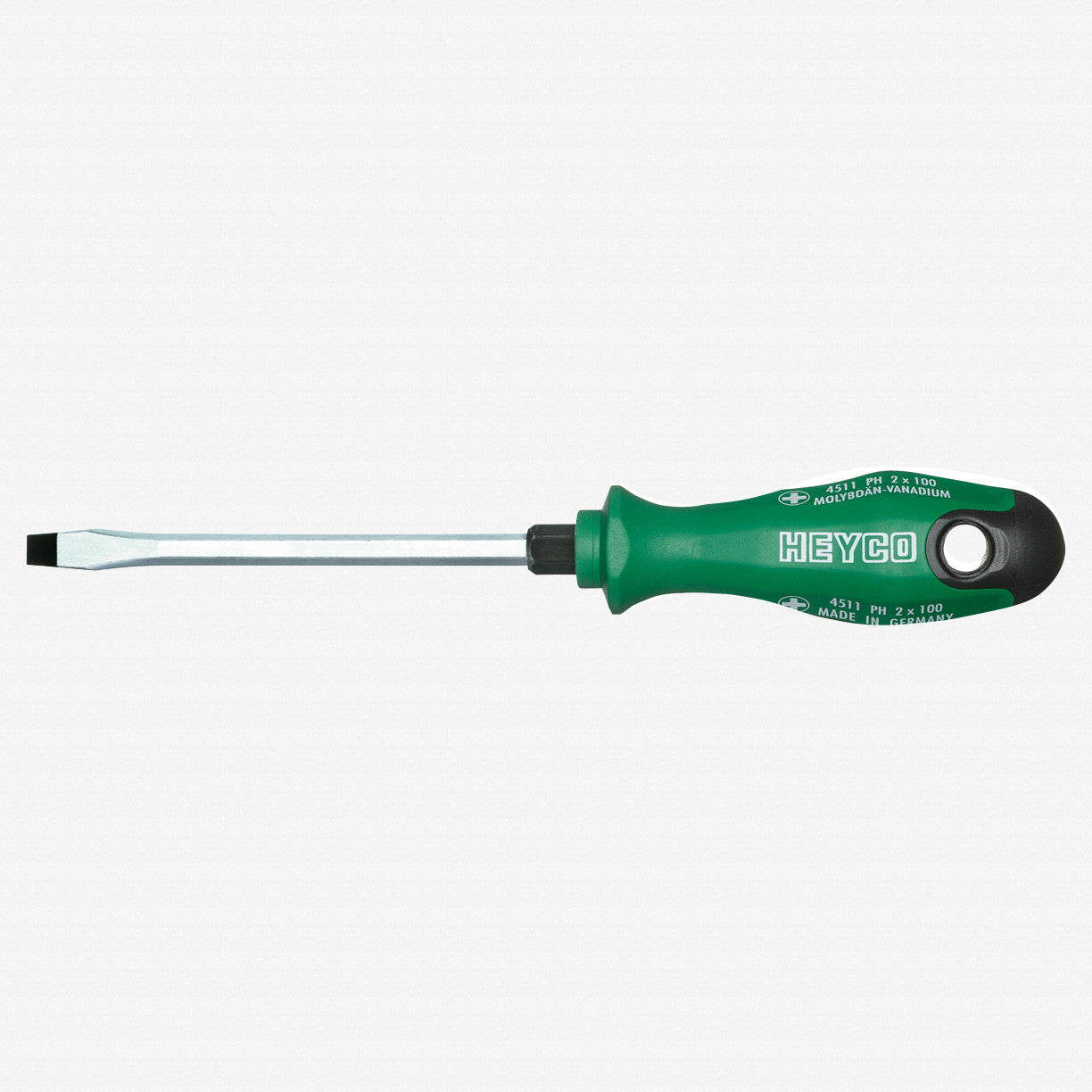 Heyco Slotted Engineers' Screwdriver with 2K Handle, 12mm with Hexagon Blade and Bolster - HY5370200 - KC Tool