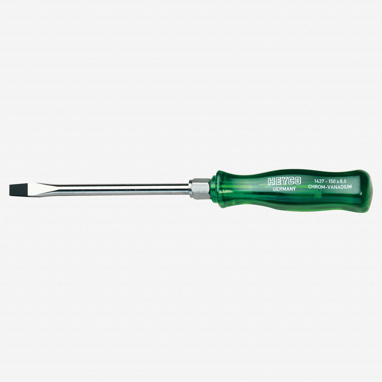 Heyco Slotted Engineers' Screwdriver with Acetate Handle, 12mm with Hex Bolster - HY4370200 - KC Tool