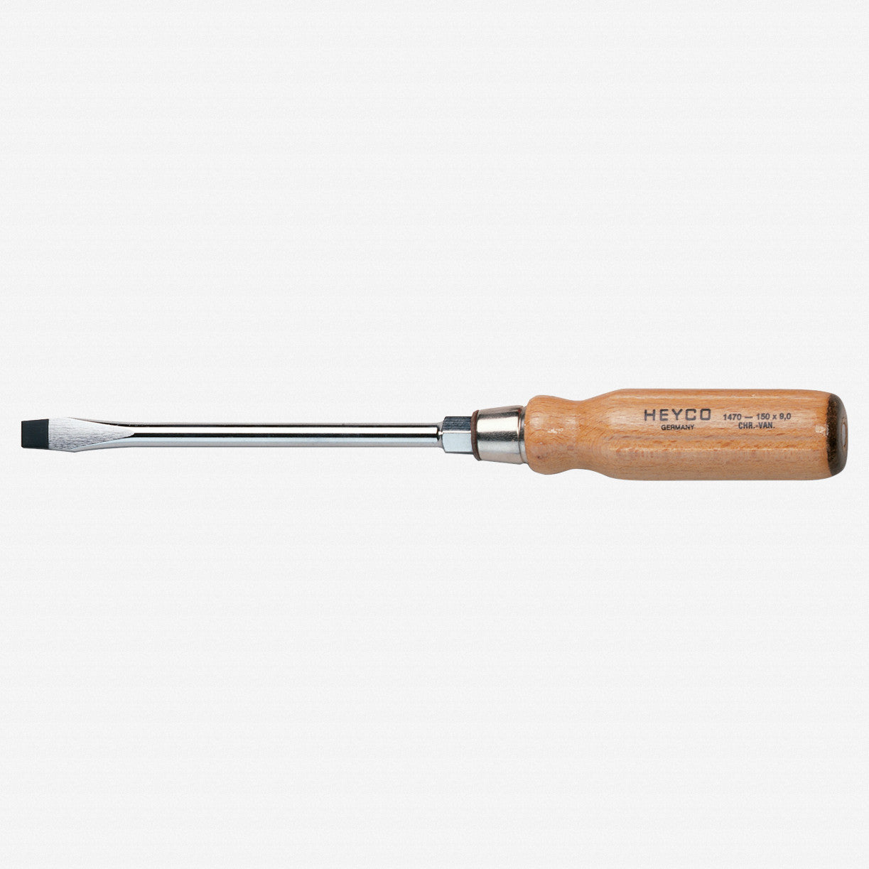 Heyco Slotted Engineers' Screwdriver with Hardwood Handle, 8.0mm - HY4700150 - KC Tool