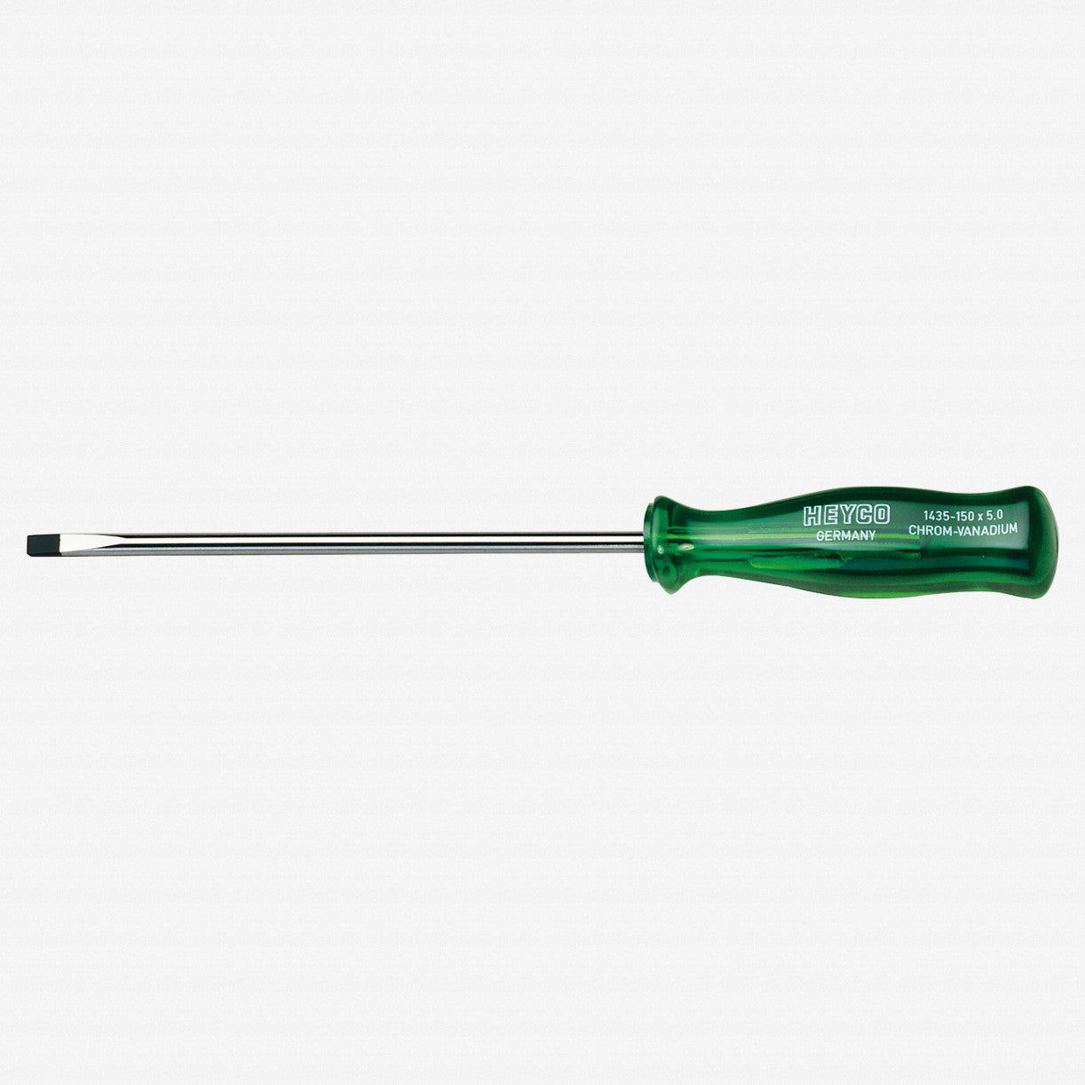 Heyco Slotted Screwdriver with Acetate Handle, 5.0 x 150mm - HY4350150 - KC Tool