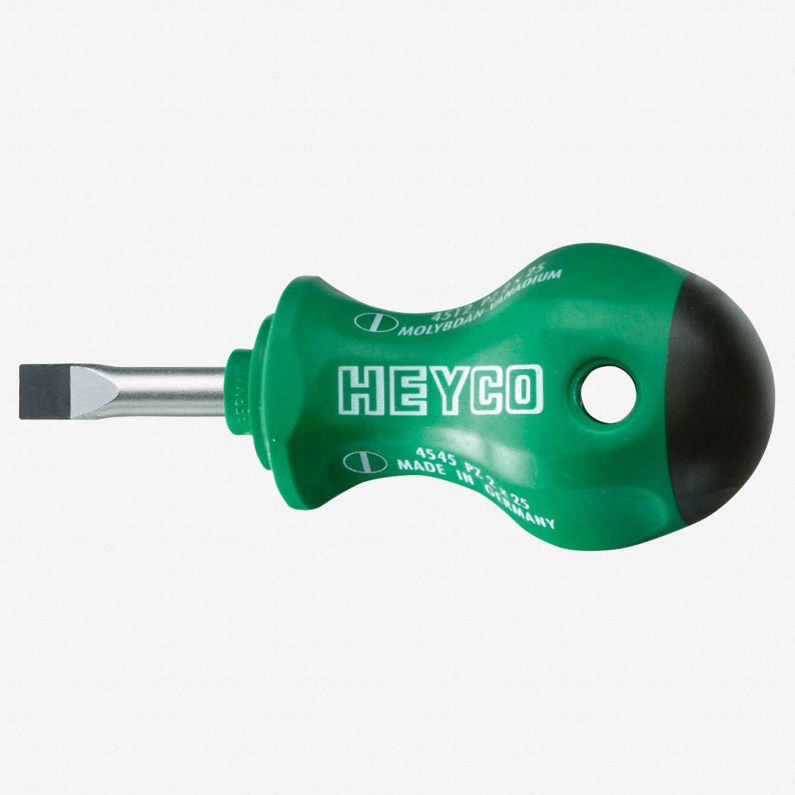 Heyco Slotted Stubby Screwdriver with 2K Handle, 3.5mm - HY5450040 - KC Tool