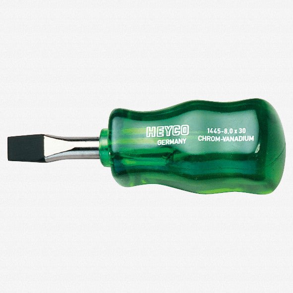 Heyco Slotted Stubby Screwdriver with Acetate Handle, 4.0mm - HY4450040 - KC Tool