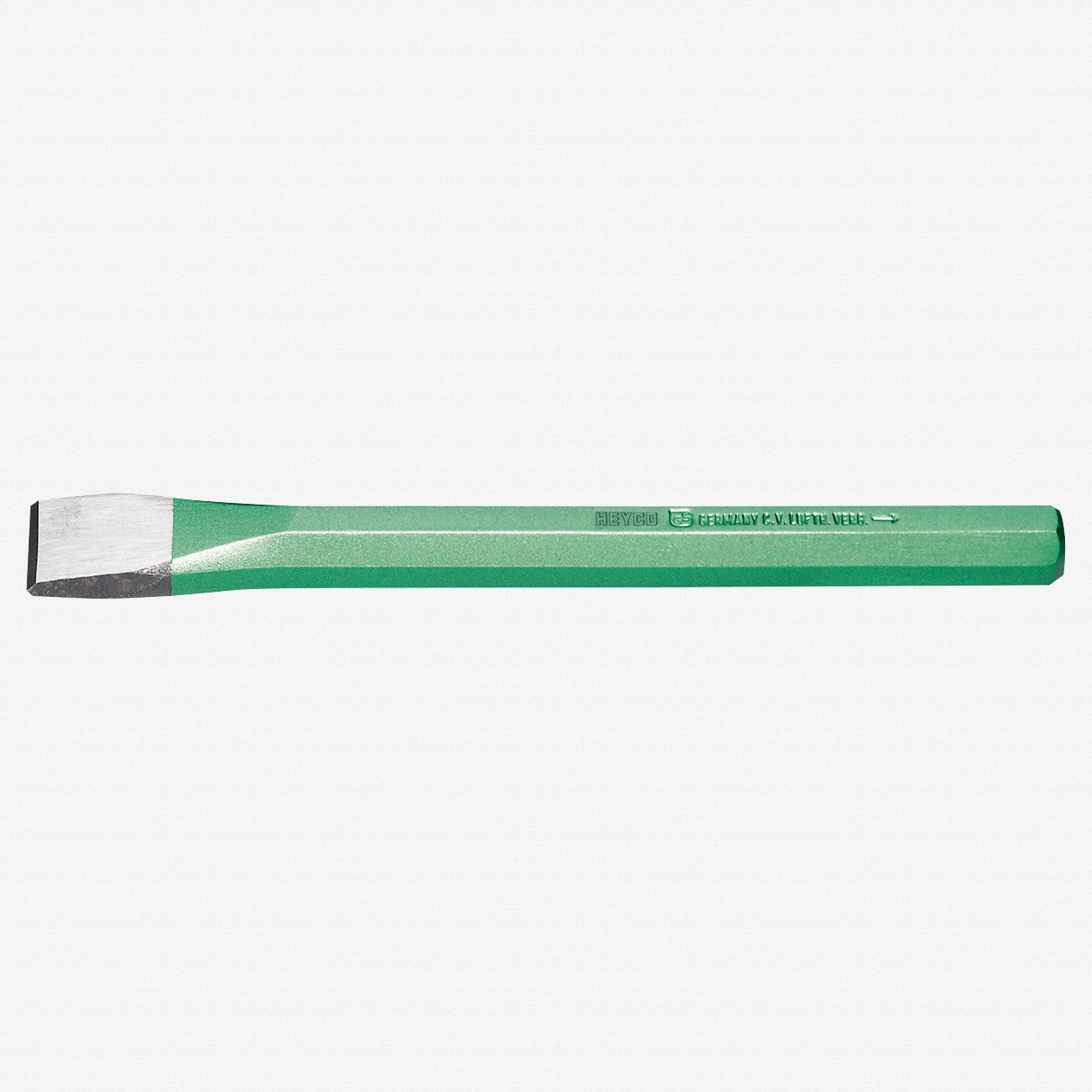 Heyco Stone Chisel with Non - spreading Safety Head, Hex Shaft, 125mm - HY5560125 - KC Tool