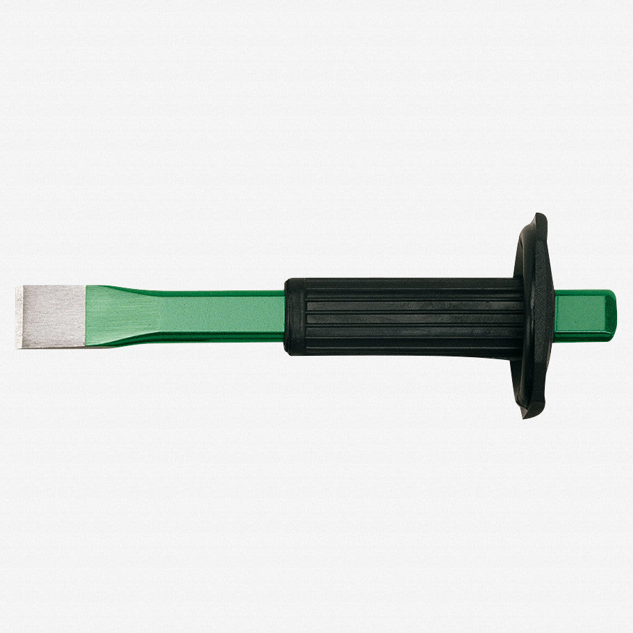 Heyco Stone Chisel with Rubber Hand Guard, Non-spreading Safety Head, Flat Oval, 250mm - HY5551250 - KC Tool
