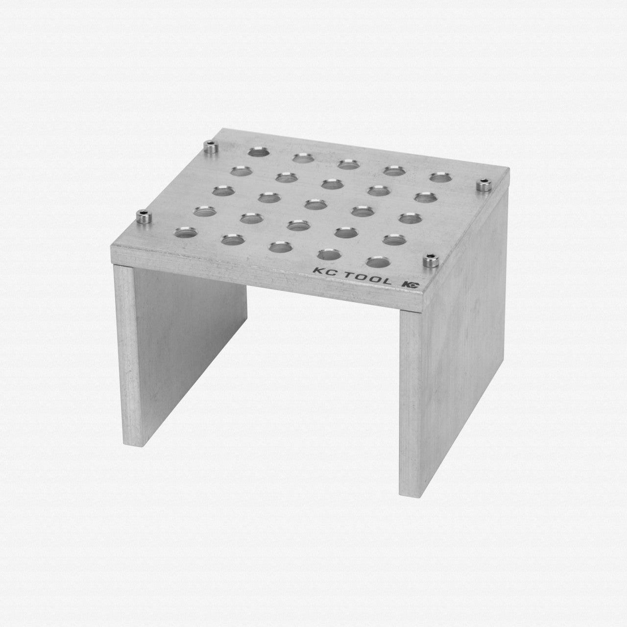 KC Tool Aluminum Bench Top Stand for Precision Tools - 25 Holes, Tumbled Finish - KCT8302 - KC Tool