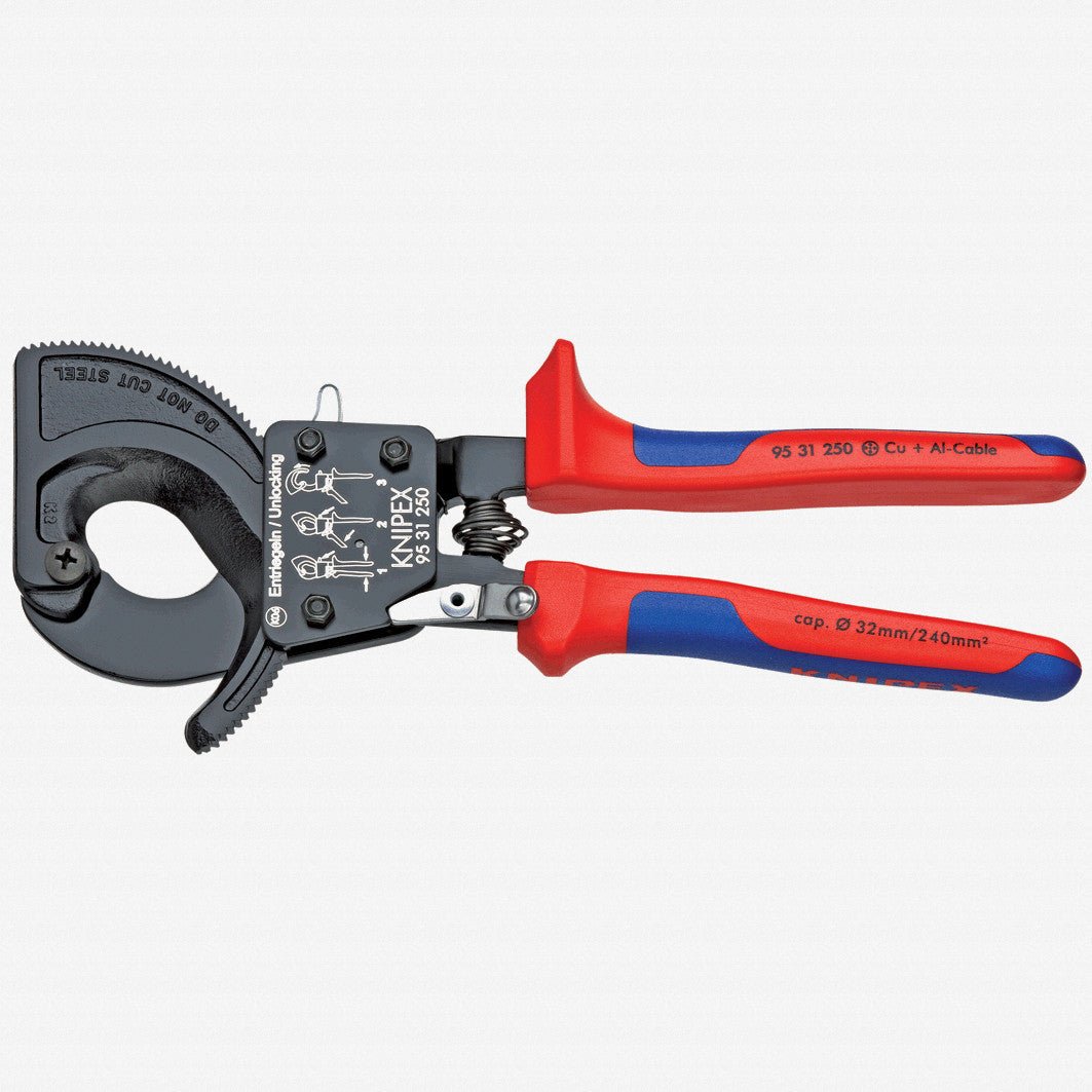 Knipex 10" Cable Cutters (ratchet action) - MultiGrip - 9531250 - KC Tool
