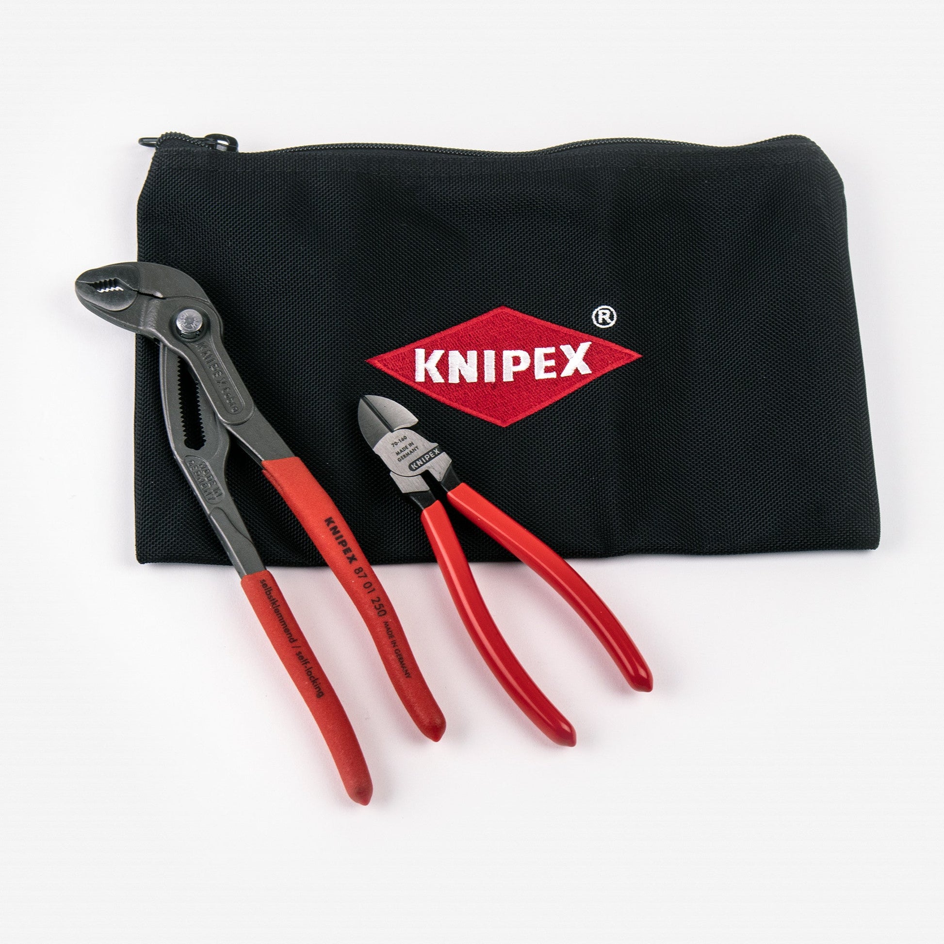 Knipex 10" Cobra / 6.3" Diagonal Cutter Set with Keeper, 3 Pieces - 9K0080155US - KC Tool