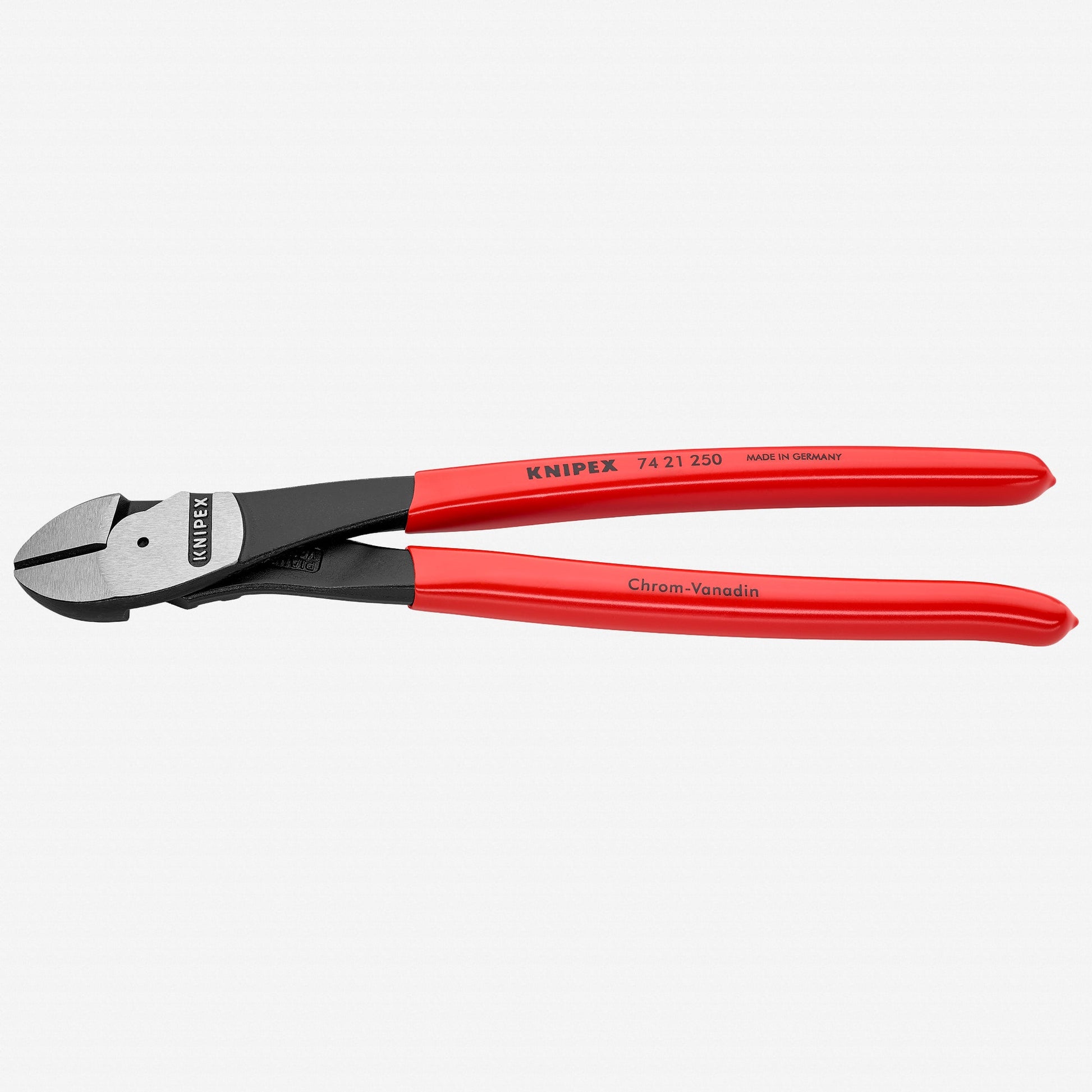 Knipex 10" High Leverage Diagonal Cutters 12 Degree Angled - Plastic Grip - 7421250 - KC Tool