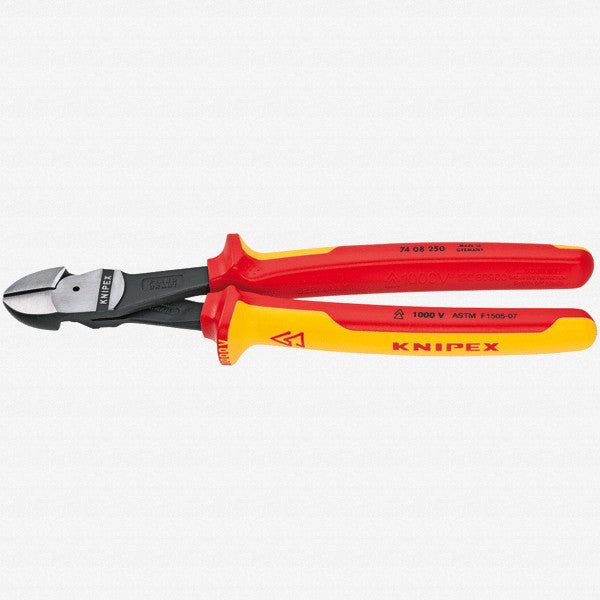 Knipex 10" High Leverage Diagonal Cutters - Insulated - 7408250 - KC Tool
