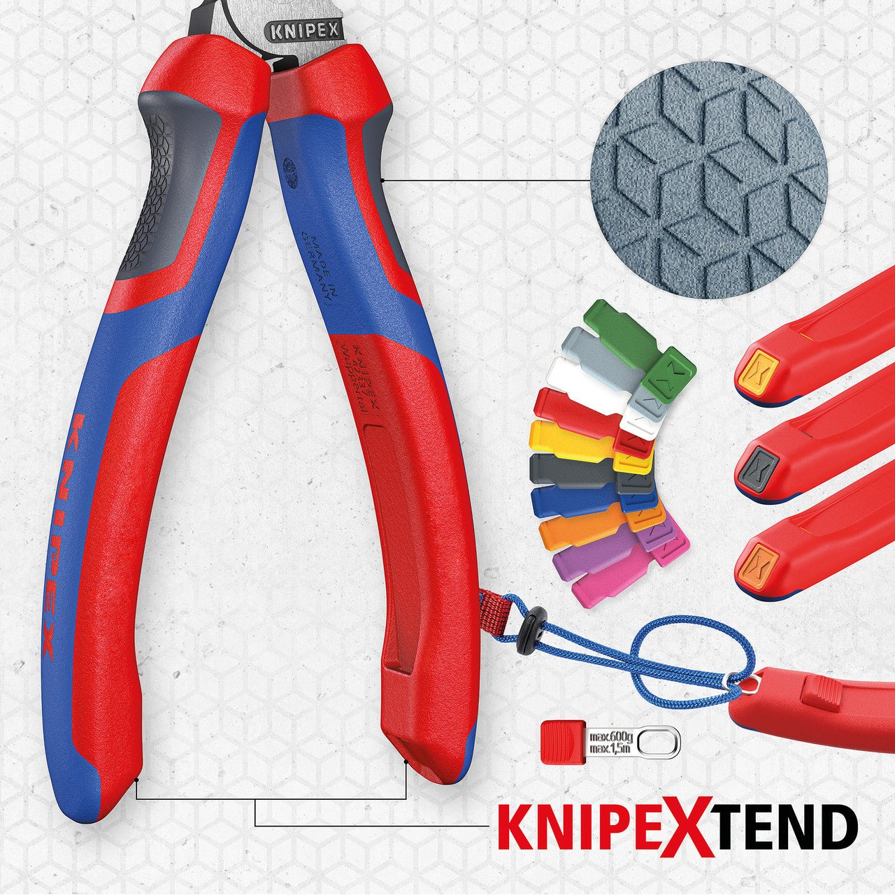 Knipex 10" High Leverage Diagonal Cutters - MultiGrip - 7402250 - KC Tool