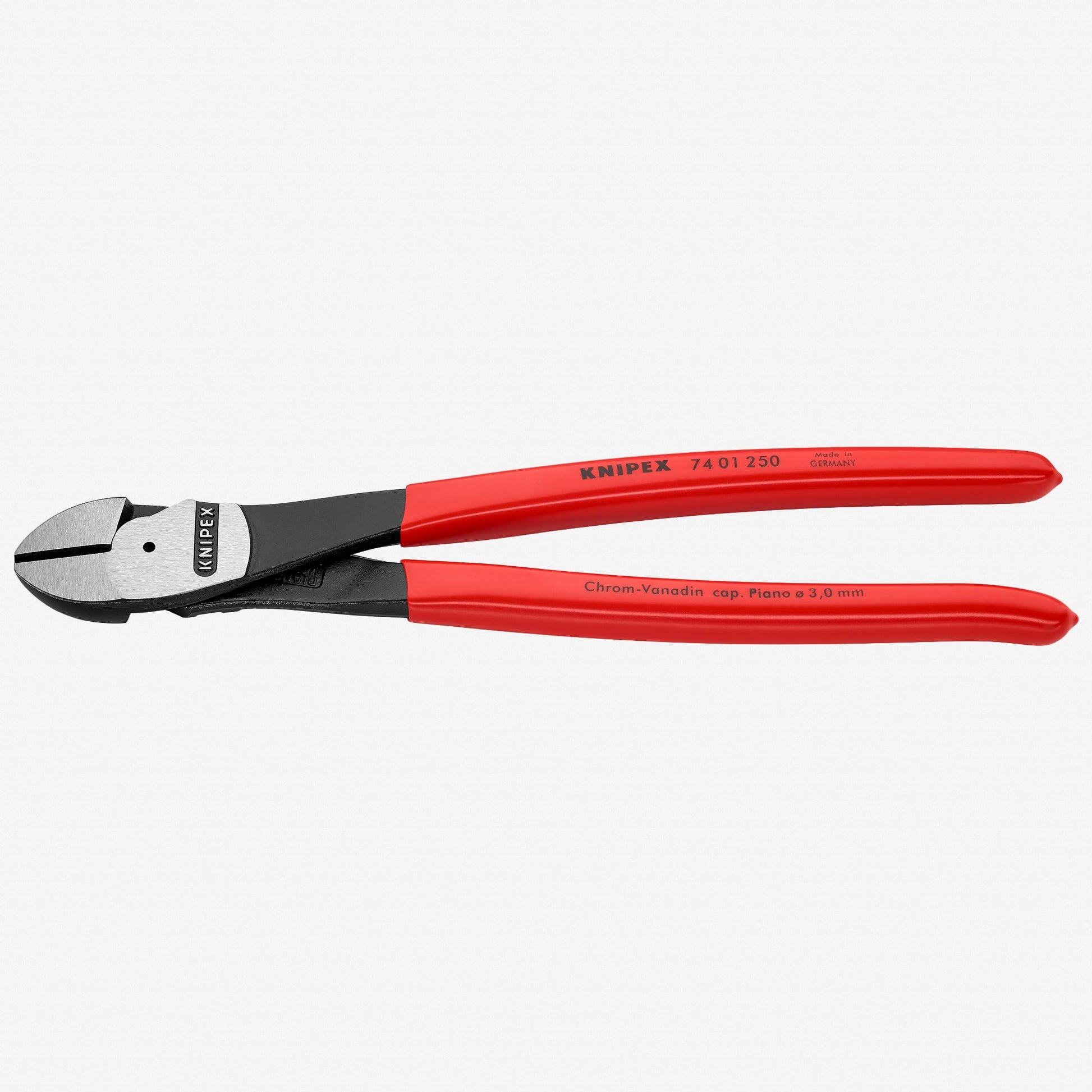 Knipex 10" High Leverage Diagonal Cutters - Plastic Grip - 7401250 - KC Tool
