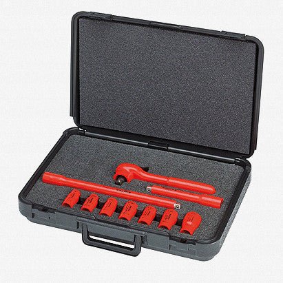 Knipex 10 Piece Metric Insulated 1/2" Socket Set - 989911S6 - KC Tool