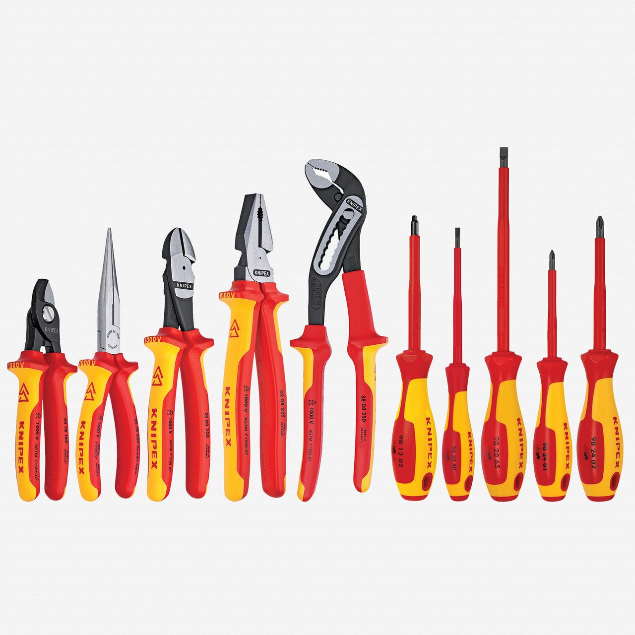 Knipex 10 Piece Pliers / Screwdriver Tool Set - 1,000V Insulated, Hard Case, w/Combination Pliers - 9K989830US - KC Tool