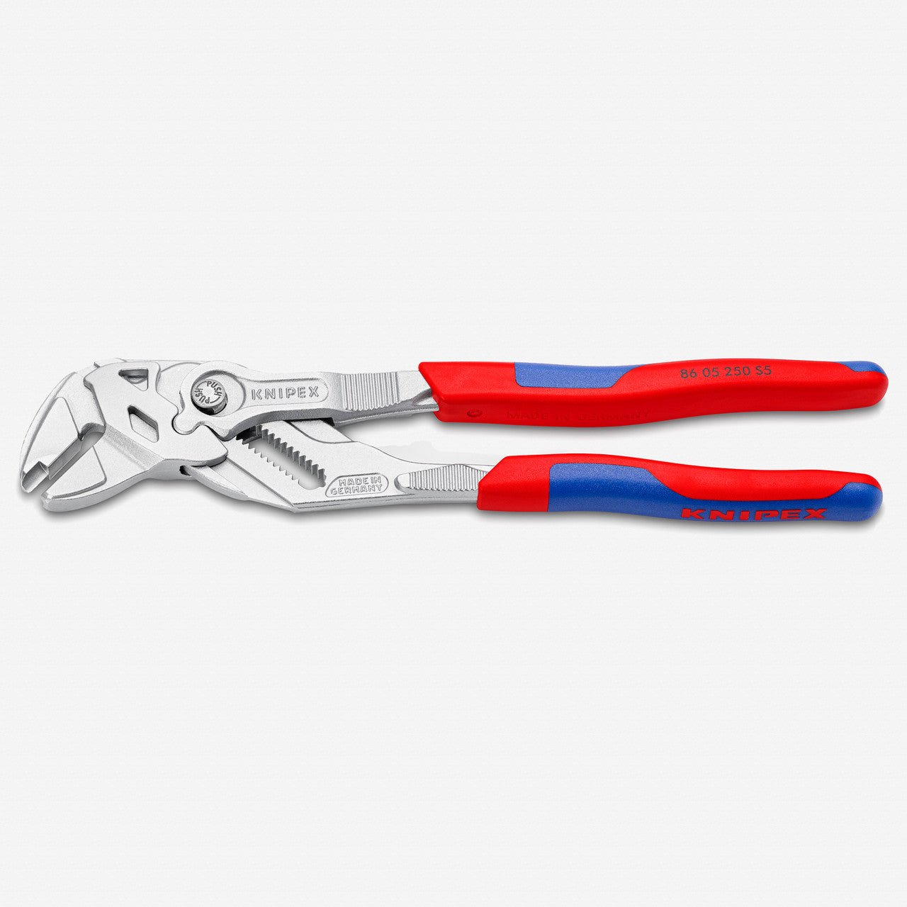 Knipex 10" Pliers Wrench with Collar Breaker - Chrome MultiGrip - 8605250S5 - KC Tool