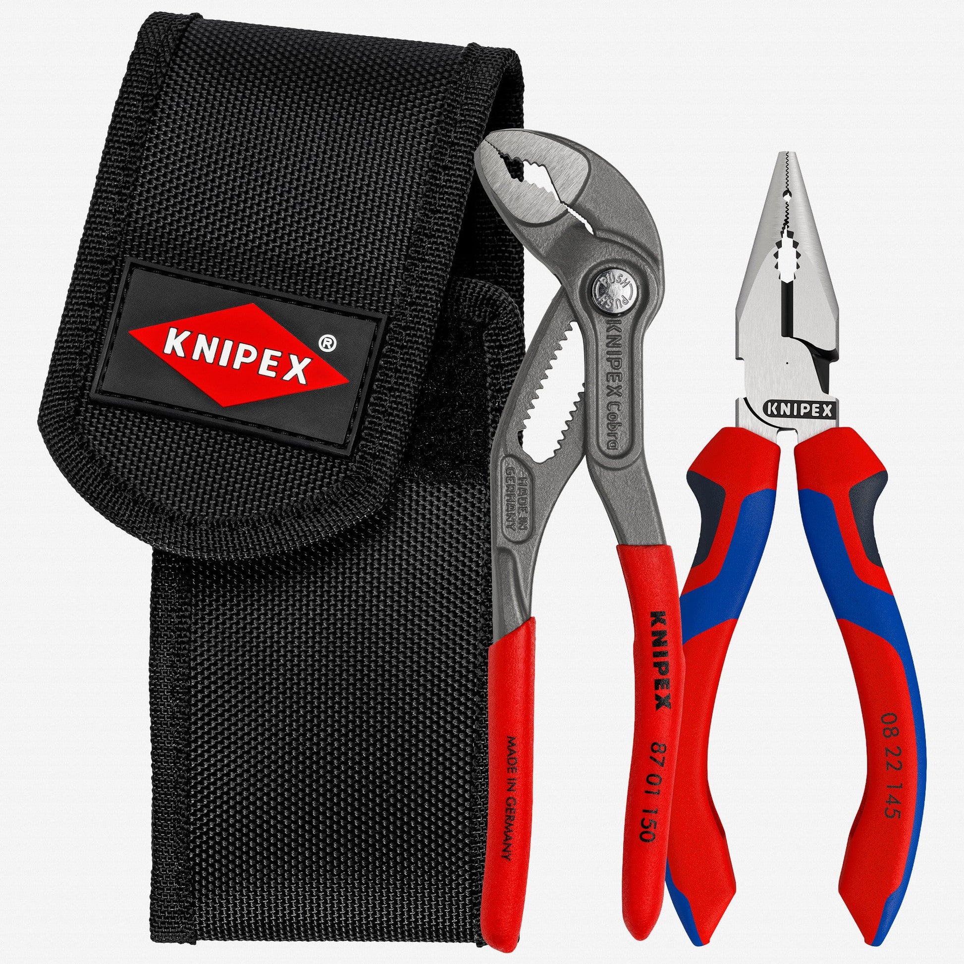 Knipex 2 Pc Mini Pliers in Belt Pouch - Cobra and Needle-Nose - K002072V06 - KC Tool