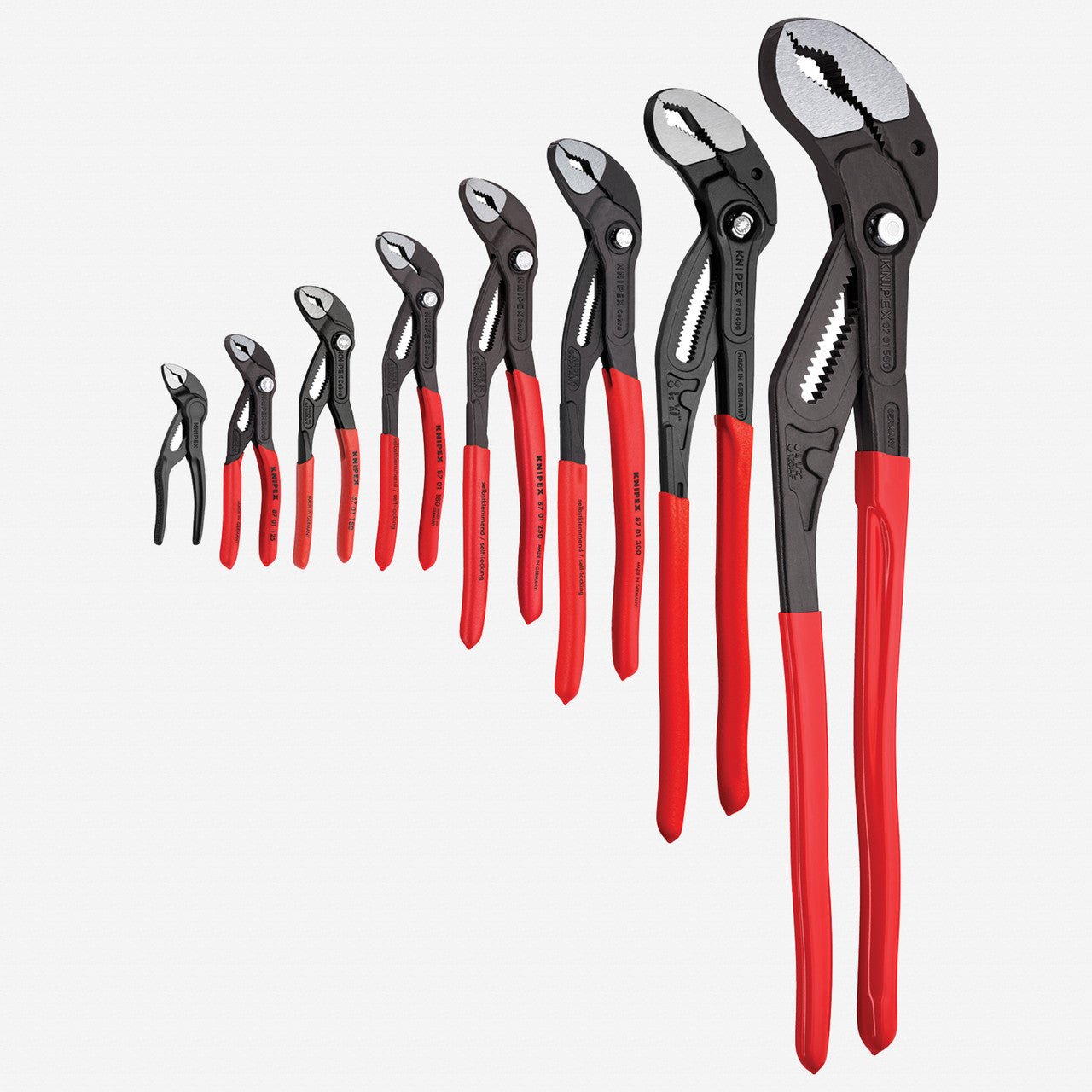 Knipex 4", 5", 6", 7", 10", 12", XL & XXL Cobra Pliers Set, 8 Pieces - 9K0080149US - KC Tool