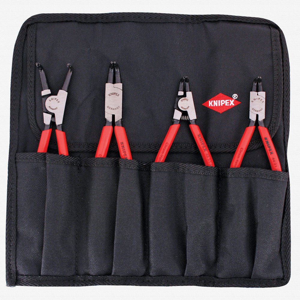 Knipex 4 Piece Circlip Pliers Set in Pouch - 90 Degree - 9K001954US - KC Tool