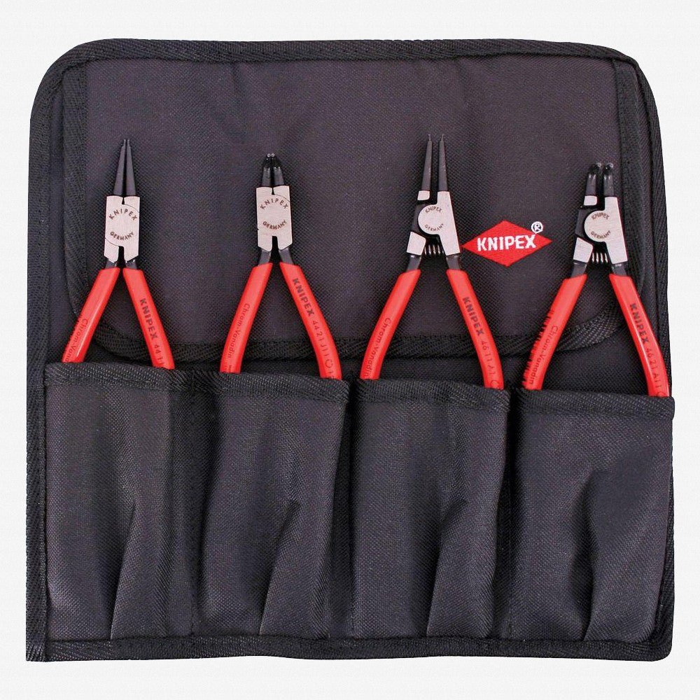 Knipex 4 Piece Circlip Pliers Set in Pouch - Straight and 90 Degree - 9K001952US - KC Tool
