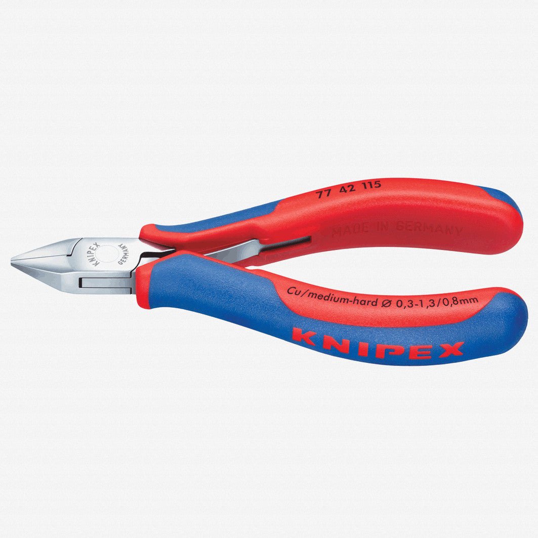 Knipex 4.5" Electronics Diagonal Cutters Pointed Head - MultiGrip - 7742115 - KC Tool