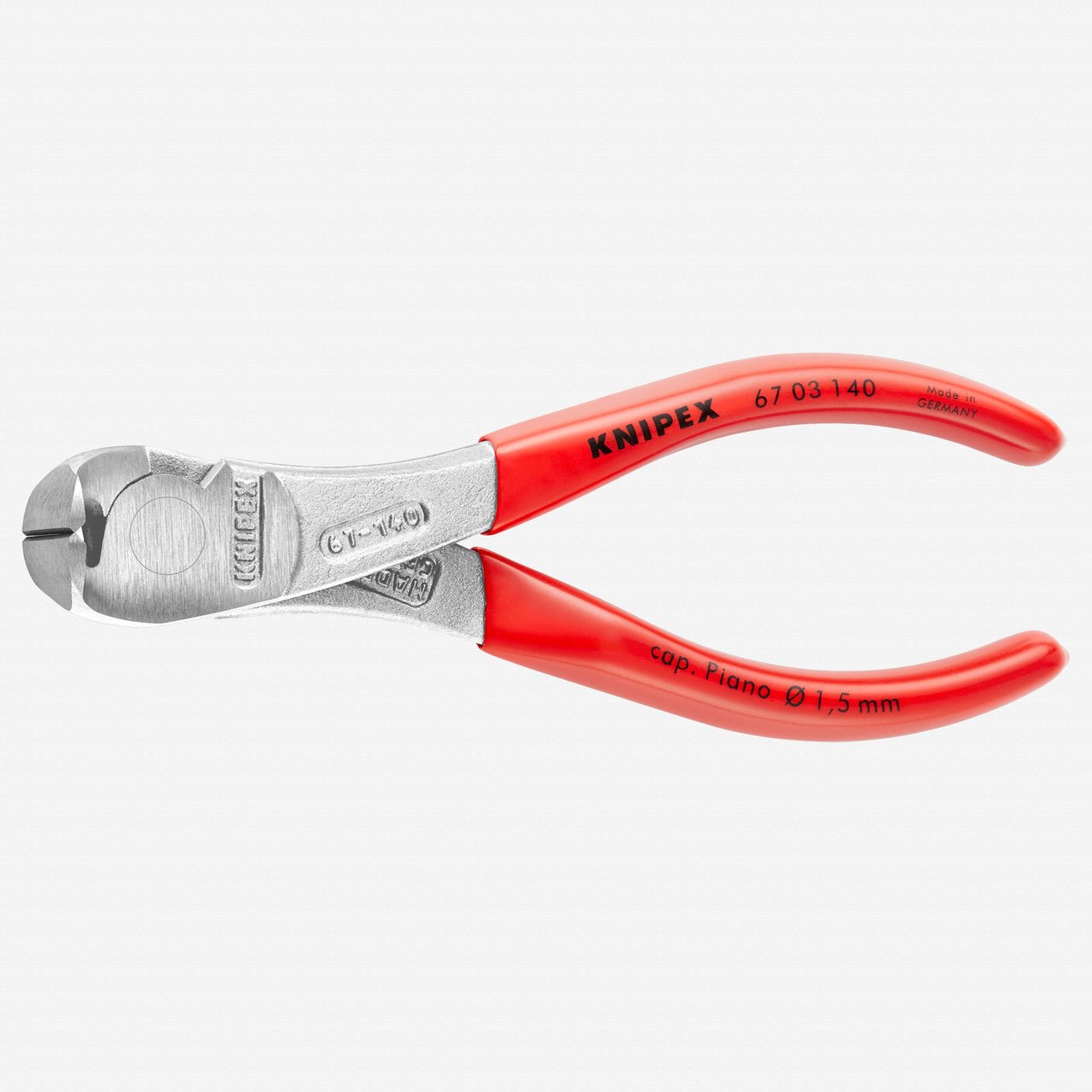 Knipex 5 1/2" High Leverage End Cutting Nippers - Chrome Plastic Grip - 6703140 - KC Tool