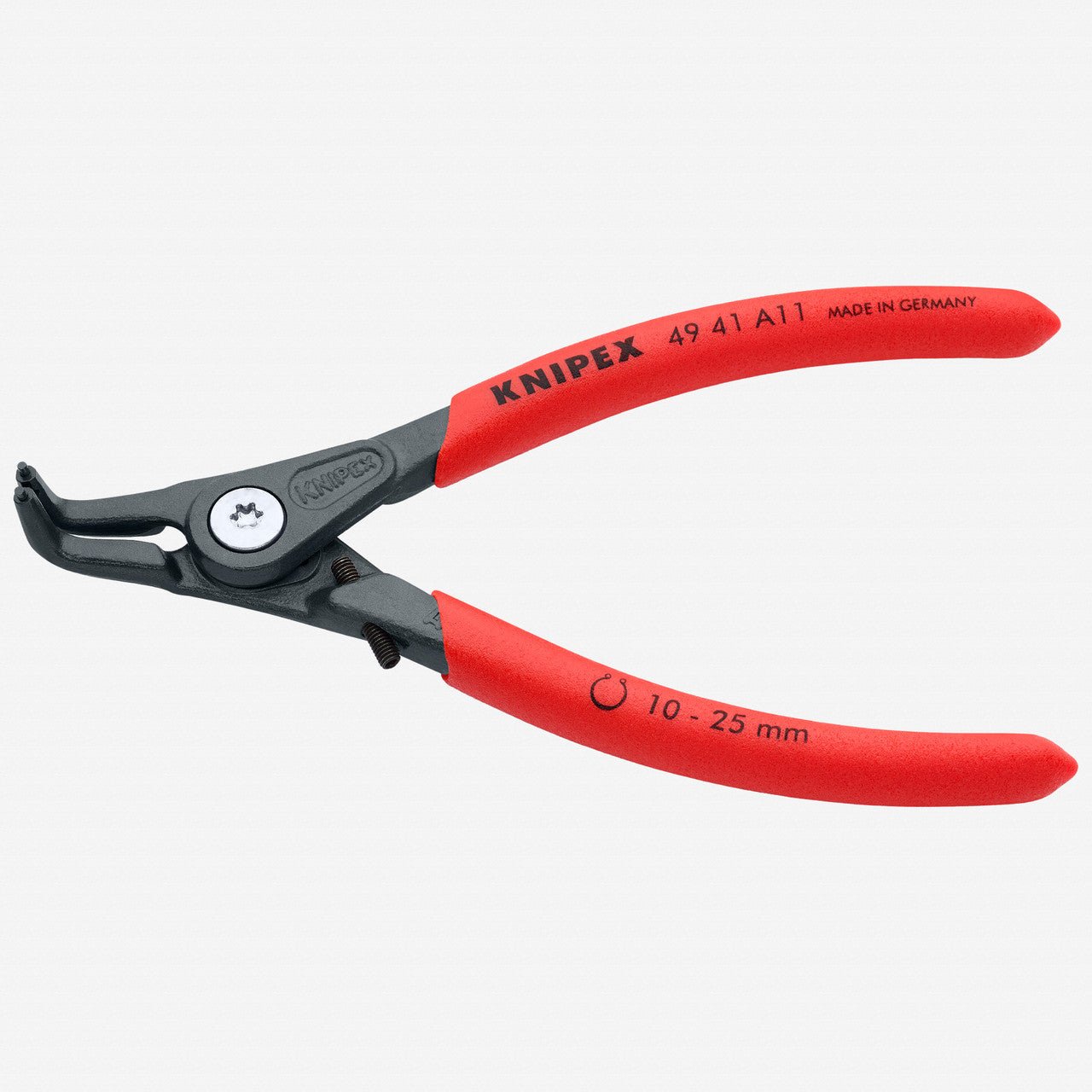 Knipex 5 1/4" External 90° Angled Precision Snap Ring Pliers with Limiter - 4941A11 - KC Tool