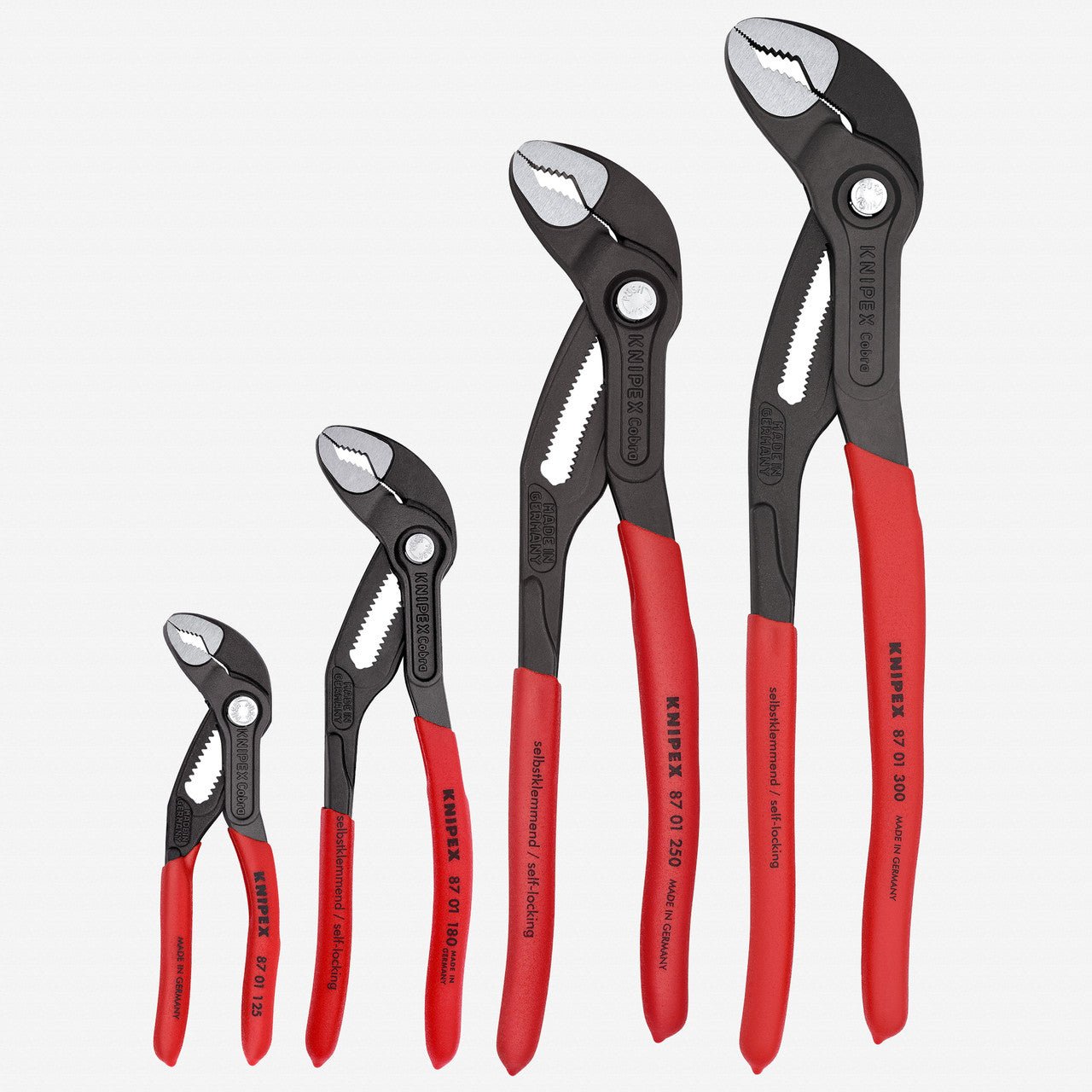 Knipex 5", 7", 10", & 12" Cobra Pliers Set, 4 Pieces - 9K0080143US - KC Tool