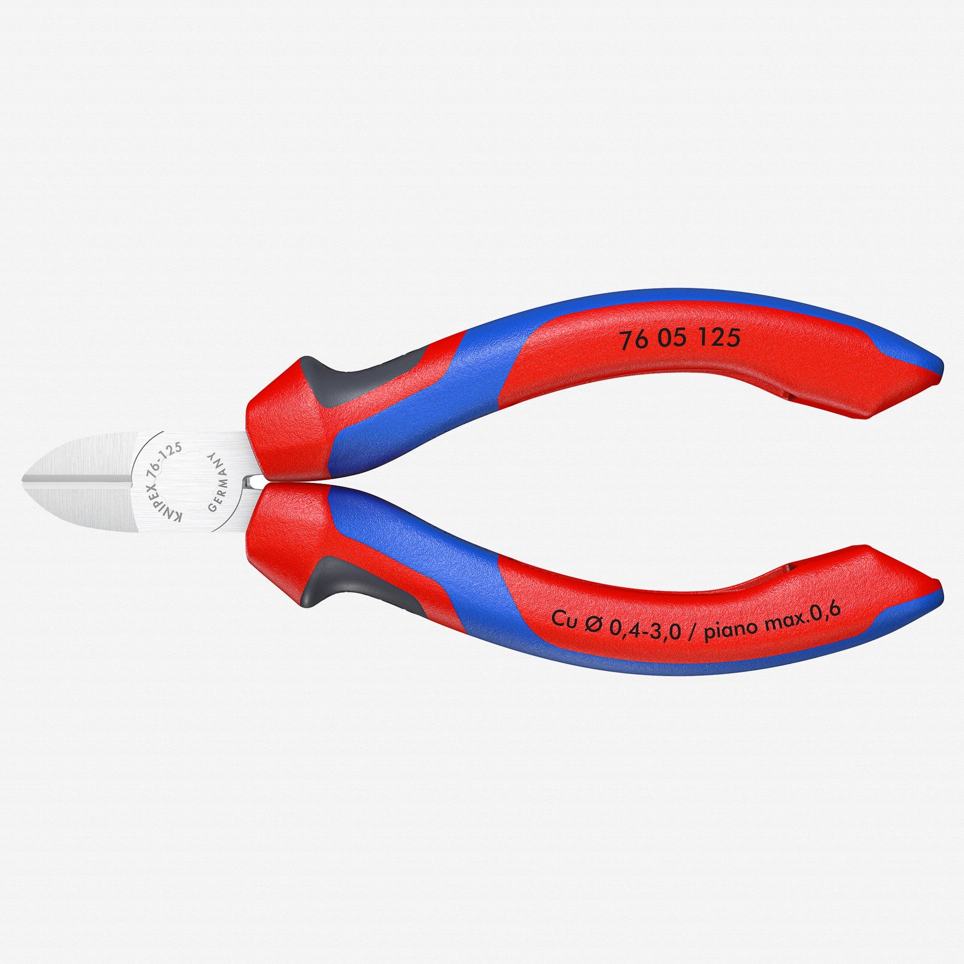 Knipex 5" Diagonal Cutters for electromechanics - Chrome w/ MultiGrip - 7605125 - KC Tool