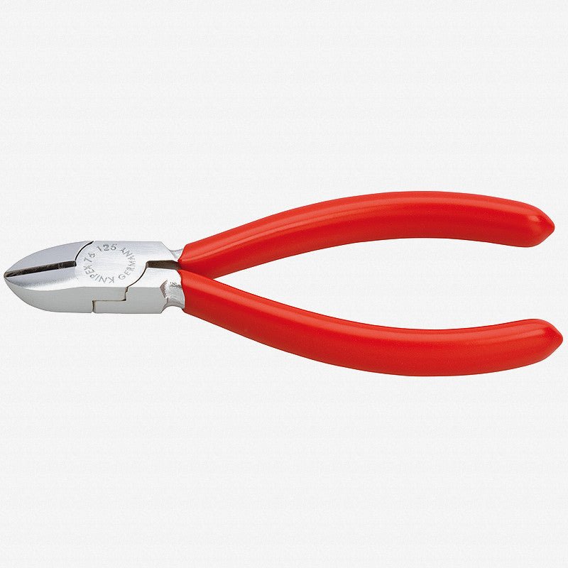 Knipex 5" Diagonal Cutters for electromechanics - Chrome w/ Plastic Grip - 7603125 - KC Tool