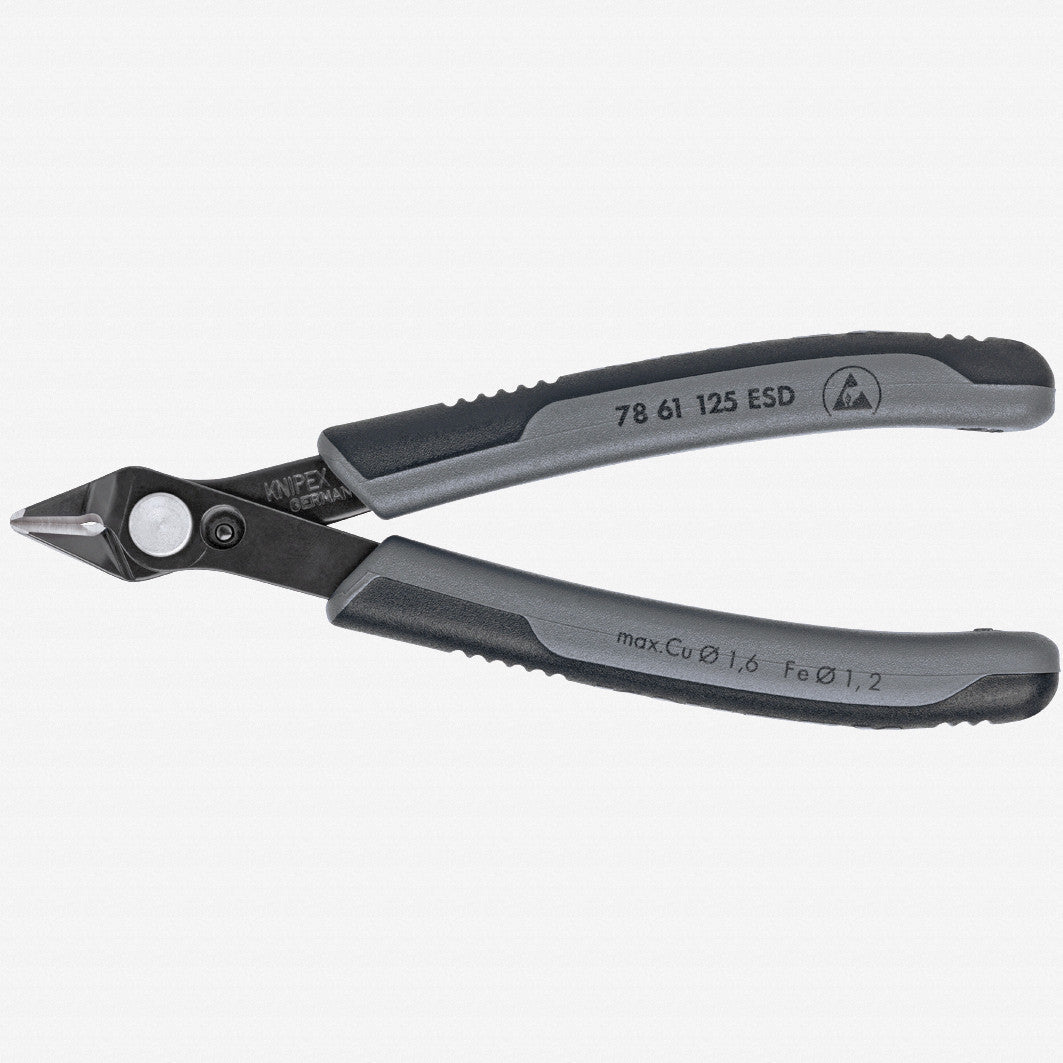 Knipex 5" ESD Electronic Super Knips for cutting fiber optics cables - MultiGrip - 7861125ESD - KC Tool
