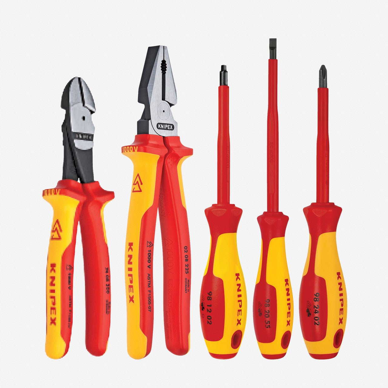Knipex 5 Pc Pliers / Screwdriver Tool Set w/Cutters - 1,000 V Insulated - 9K989821US - KC Tool