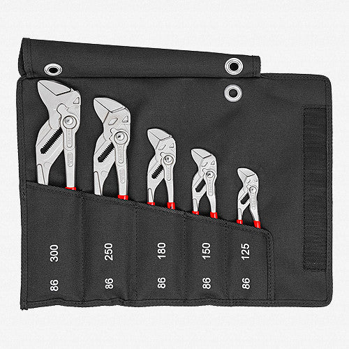 Knipex 5 Piece Pliers Wrench Set with Tool Roll - K001955S4 - KC Tool