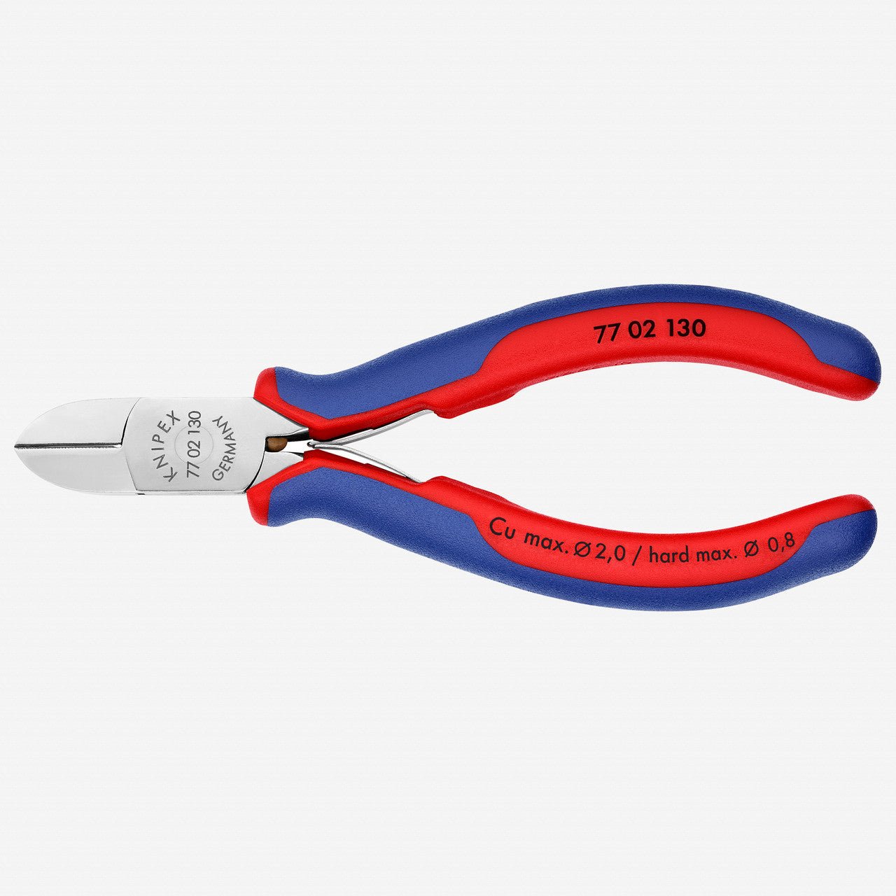 Knipex 5.1" Electronics Diagonal Cutter, Round Head with Small Bevel - Multigrip - 7702130 - KC Tool