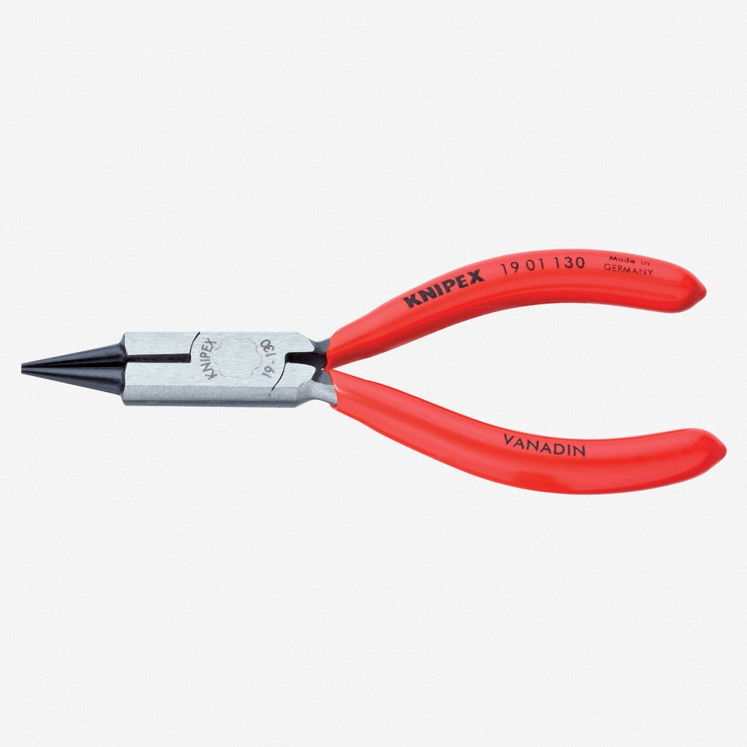Knipex 5.1" Round Nose Pliers with cutting edge - Plastic Grip - 1901130 - KC Tool