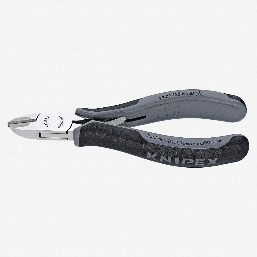 Knipex 5.3" ESD Electronics Diagonal Cutters Carbide Cutting Edge - MultiGrip - 7702135HESD - KC Tool
