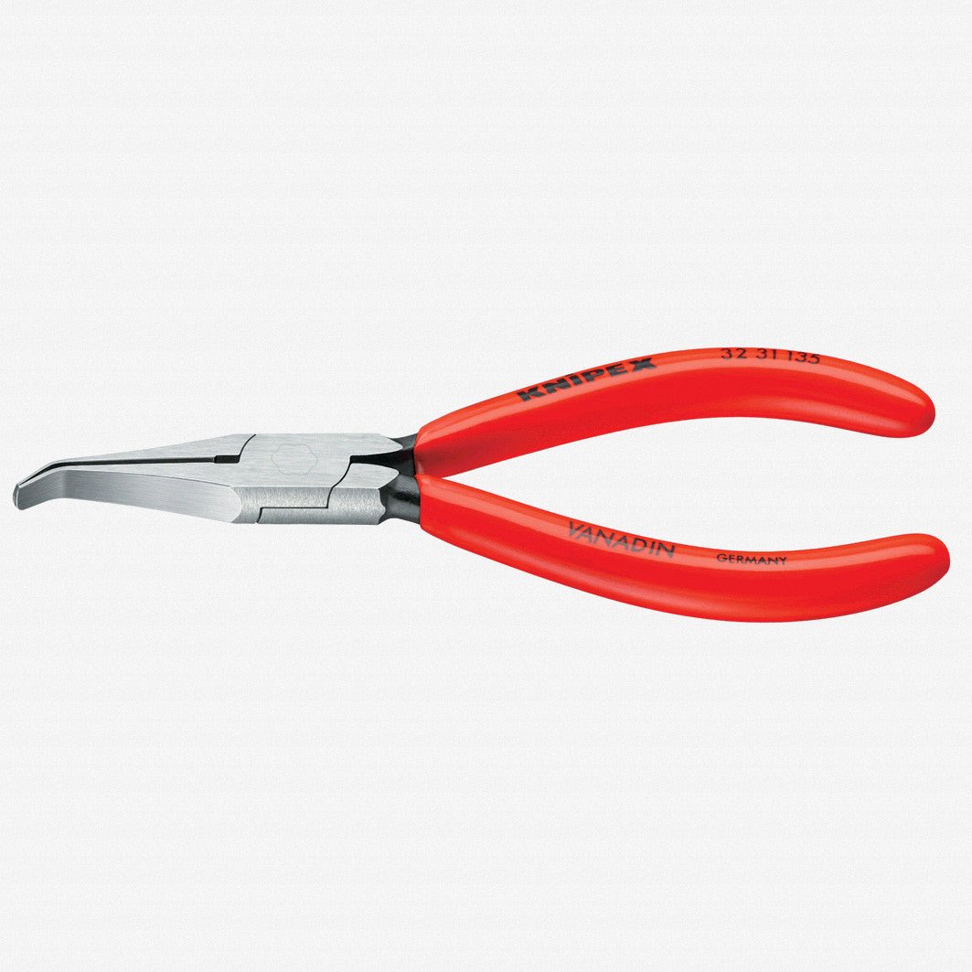 Knipex 5.3" Relay Adjusting 40 Degree Bent Pliers (flat jaws) - Plastic Grip - 3231135 - KC Tool