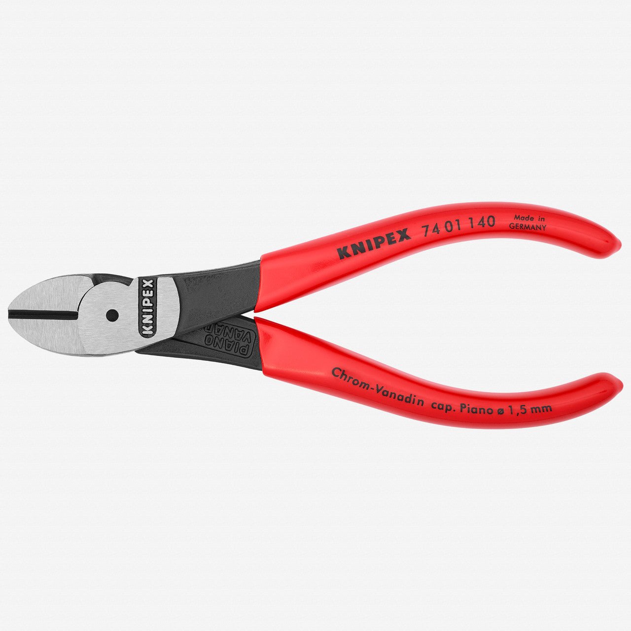 Knipex 5.5" High Leverage Diagonal Cutters - Plastic Grip - 7401140 - KC Tool