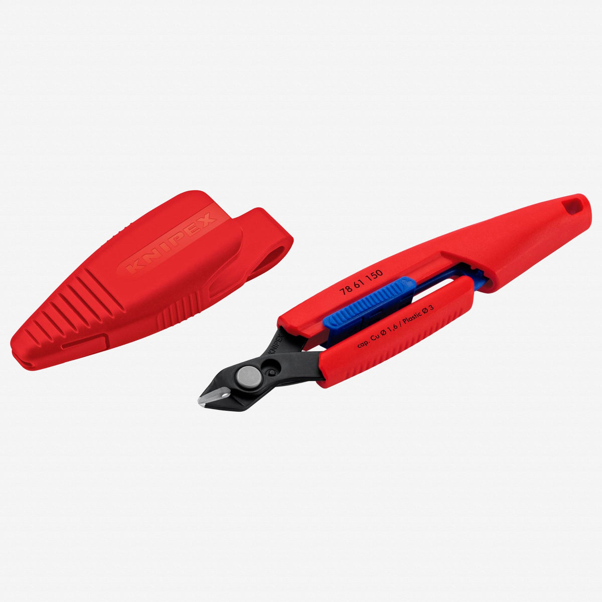 Knipex 6" Slim Knips Precision Cutting Pliers with Belt Holder - Lacquered Steel - 7861150V01 - KC Tool